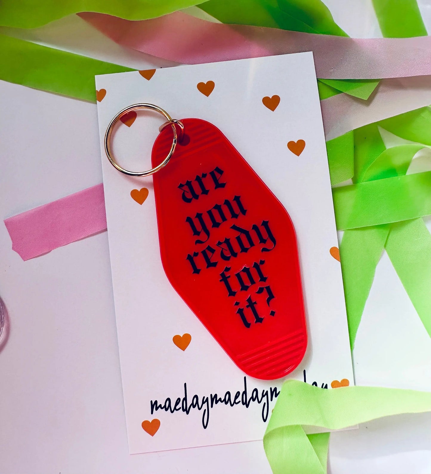 are you ready for it? Retro Vintage Motel Keychain, Cute Retro Hotel Keychain maedaymaedaymaeday