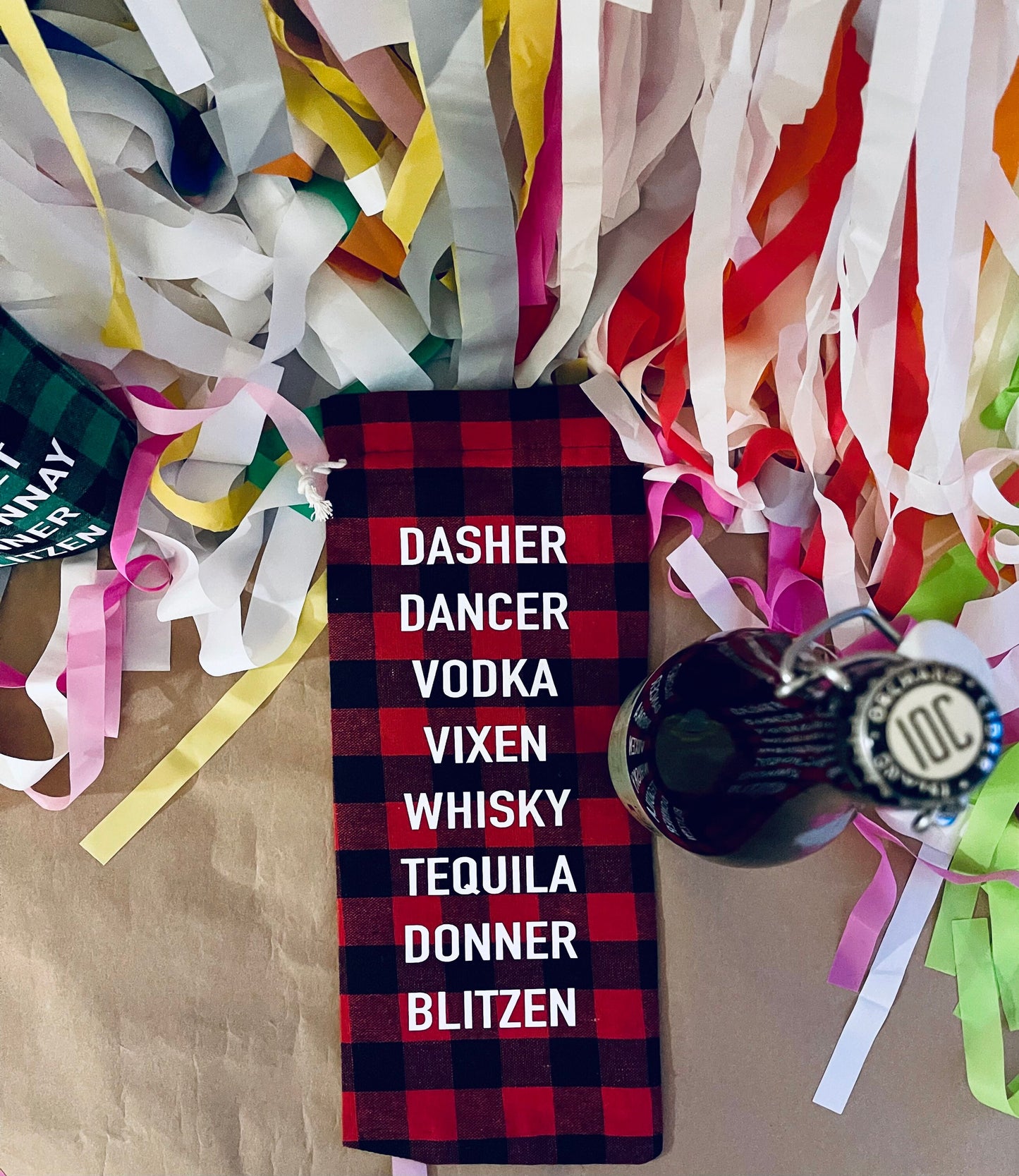 Buffalo Plaid Wine/Alcohol/Booze Gift Bag |Housewarming Gift|Christmas Gift|Holiday Gift| maedaymaedaymaeday