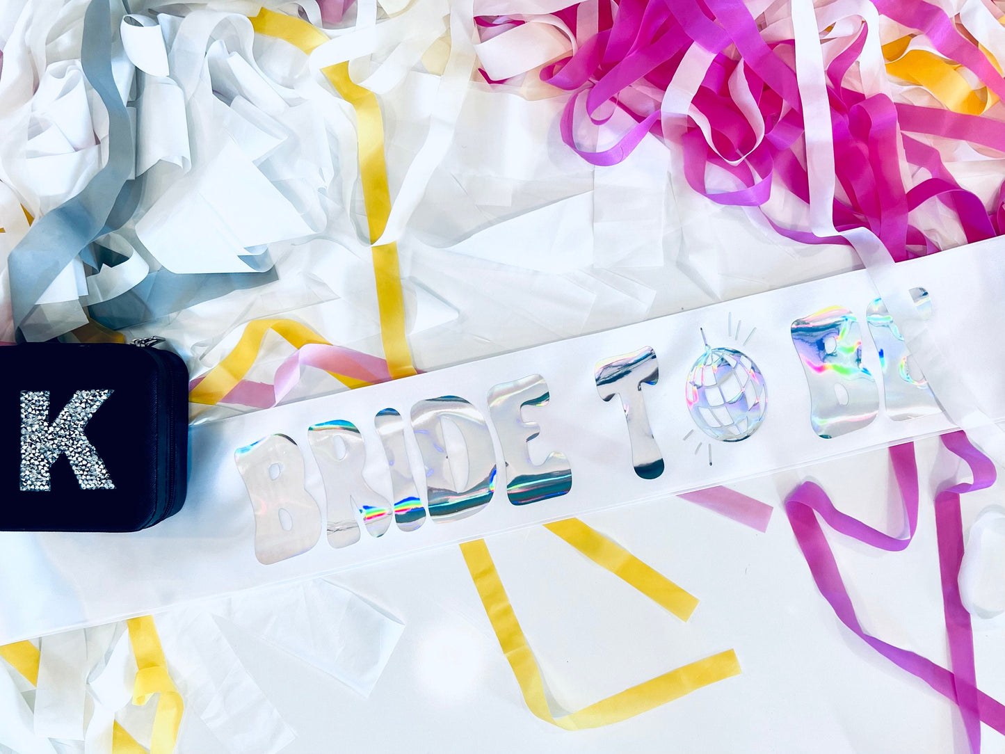 Holographic Silver, Retro Bride to Be Sash | Bachelorette Party | Gift for Bride | Bride-to-Be | Bridal Shower | Disco Party | Last Disco maedaymaedaymaeday