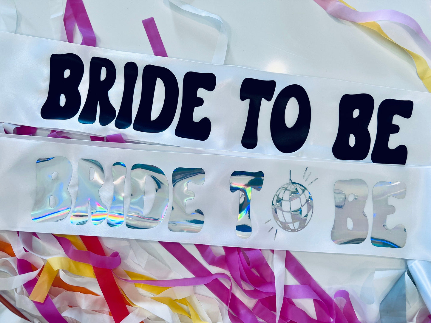 Retro Bride to Be Party Sash | Bachelorette Party | Gift for Bride | Bride-to-Be | Bridal Shower Gift | Disco Party Sash | Last Disco maedaymaedaymaeday