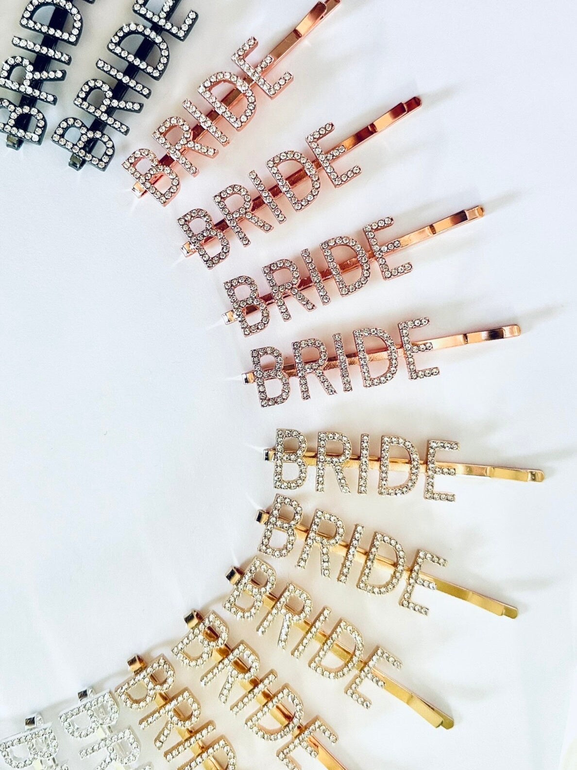 Rhinestone Bride Hair Barrette Pin, Bride Hair Accessories, Bride Letter Hair Clip/Pin maedaymaedaymaeday