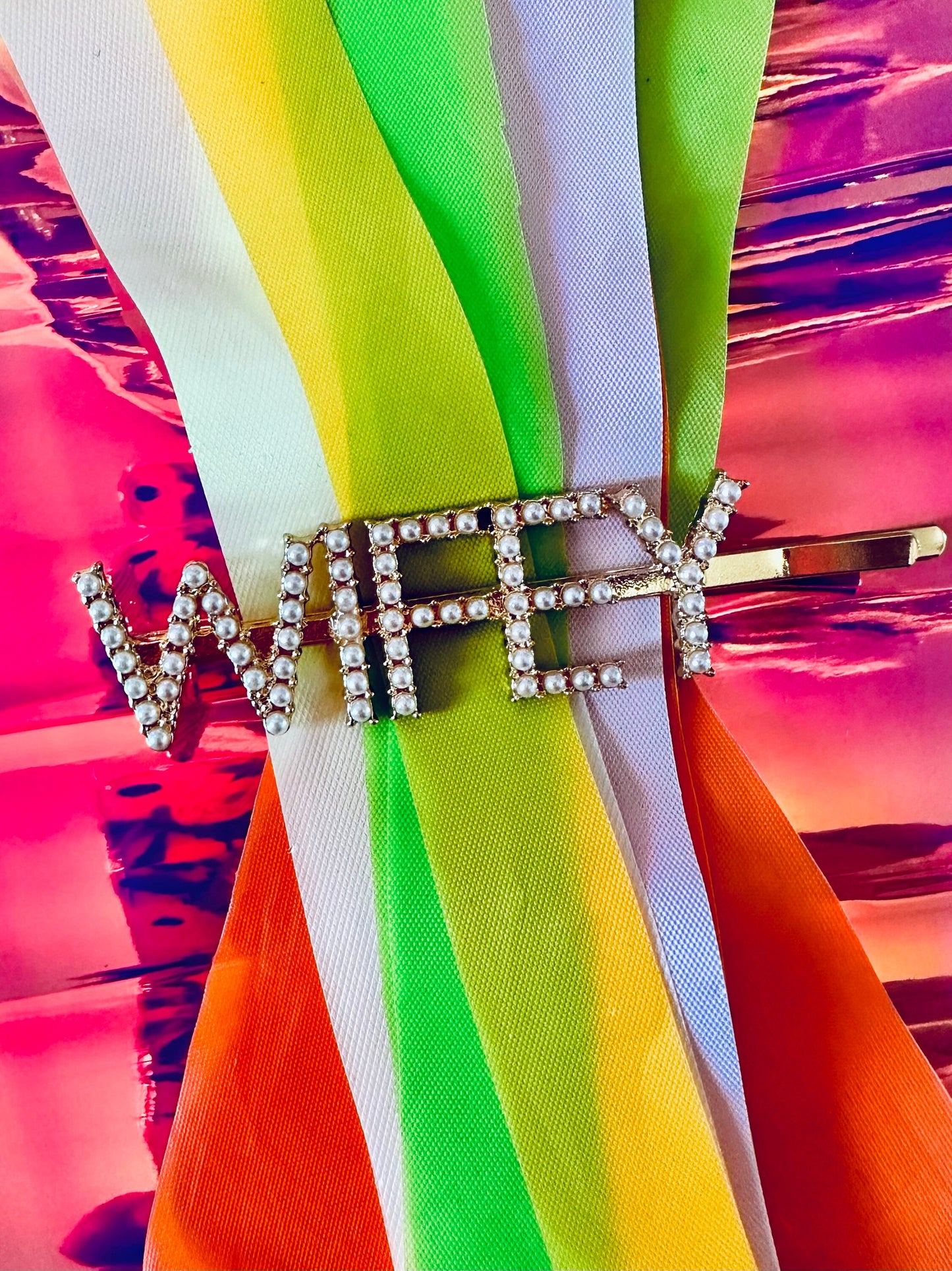 Pearl WIFEY Hair Barrette Pin, Bride Hair Accessories, Bride/Wifey Letter Hair Clip/Pin maedaymaedaymaeday