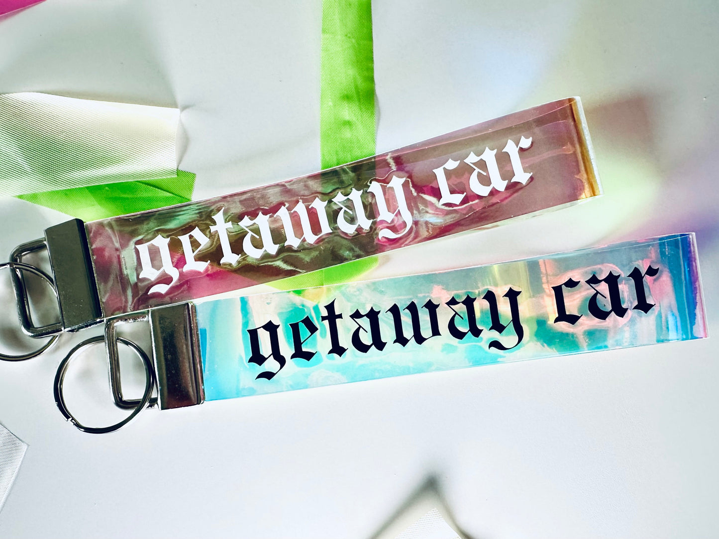 Getaway Car, Reputation Inspired Jelly Holographic Wristlet PVC Keychain, a Fashionable and Functional Accessory maedaymaedaymaeday