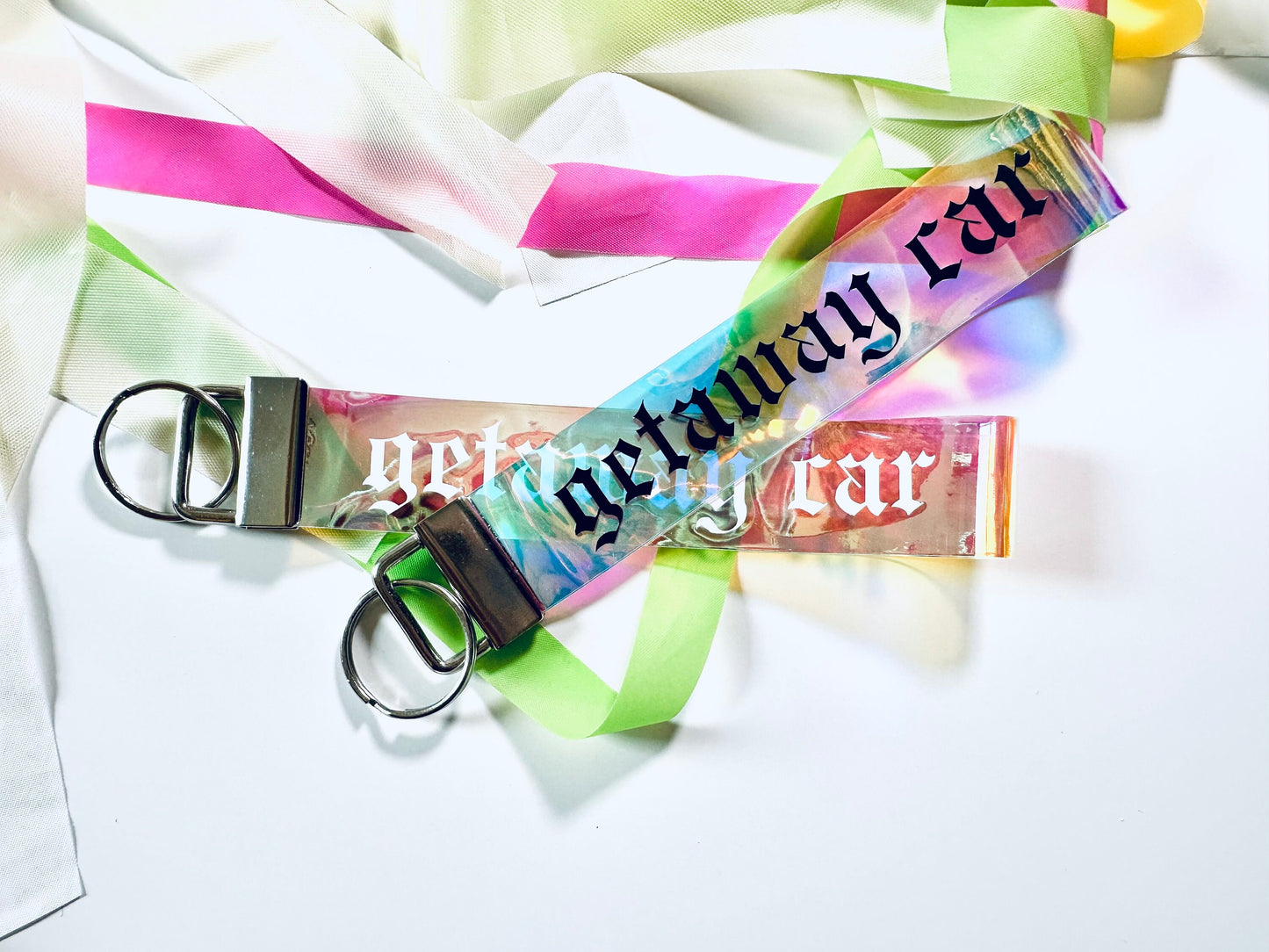 Getaway Car, Reputation Inspired Jelly Holographic Wristlet PVC Keychain, a Fashionable and Functional Accessory maedaymaedaymaeday