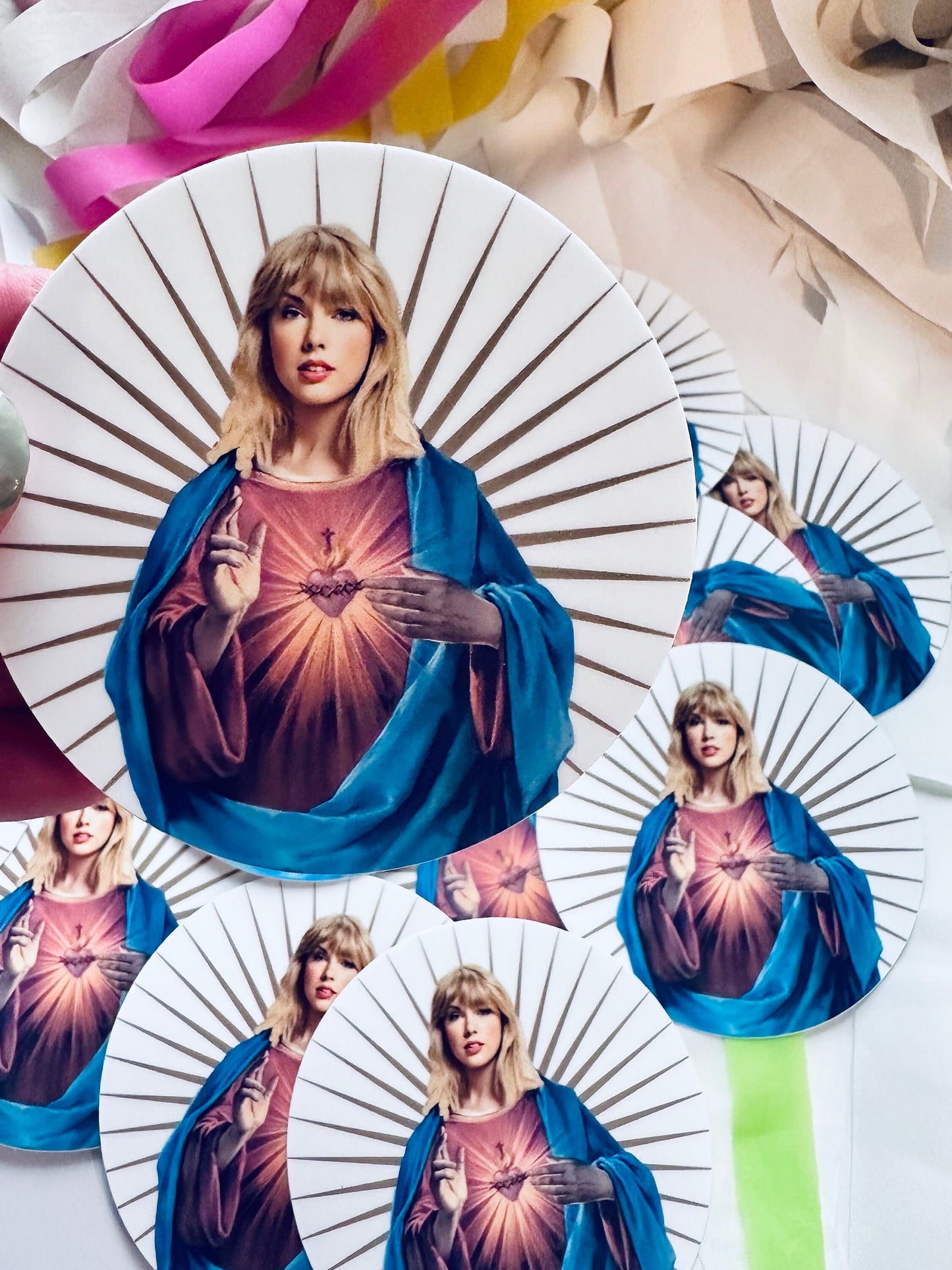 Swift Inspired Jesus Sticker, By the Eras Sticker, Holy Swift Eras Inspired Vinyl Sticker, 3" laptop sticker maedaymaedaymaeday