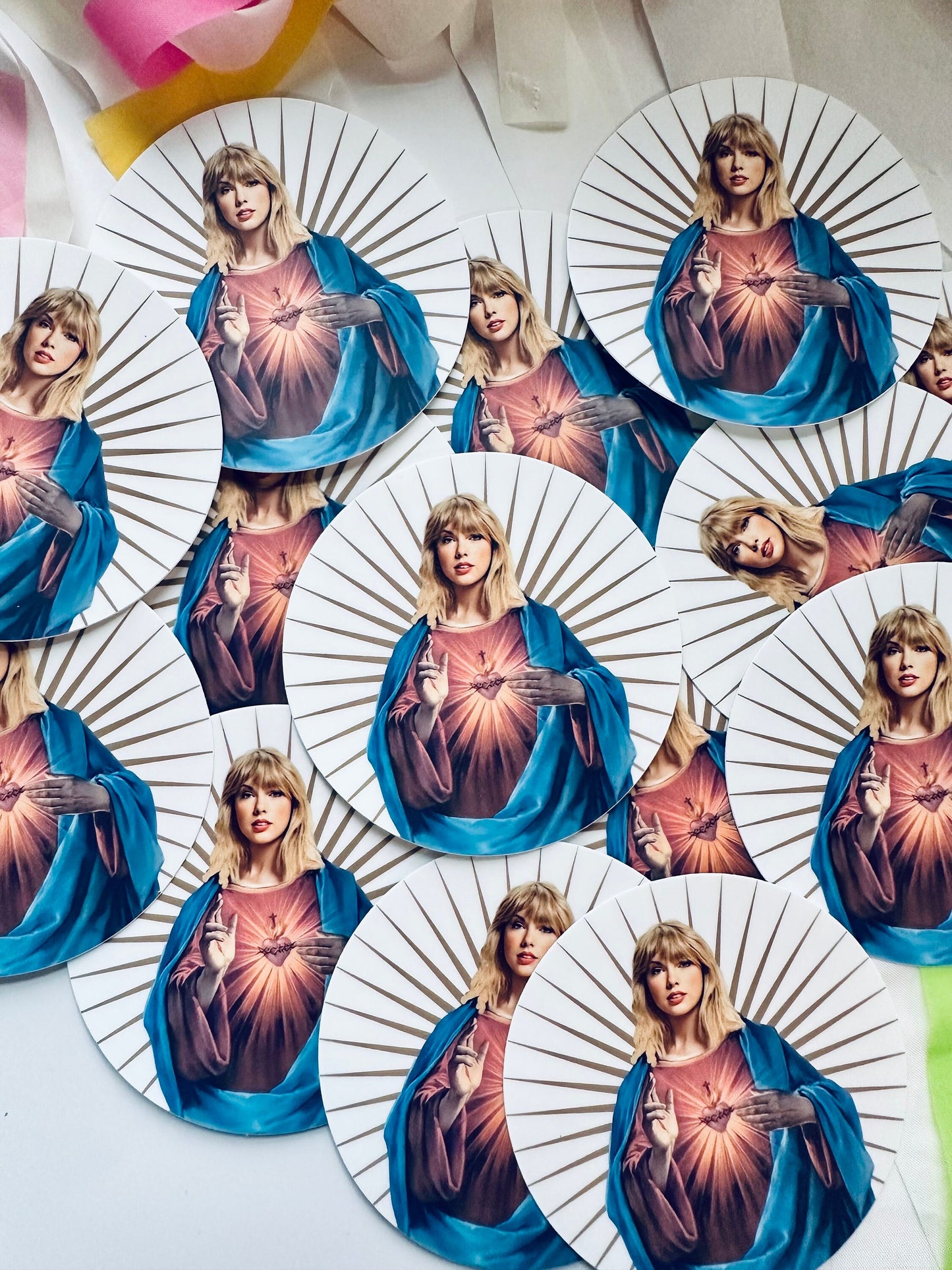 Swift Inspired Jesus Sticker, By the Eras Sticker, Holy Swift Eras Inspired Vinyl Sticker, 3" laptop sticker maedaymaedaymaeday