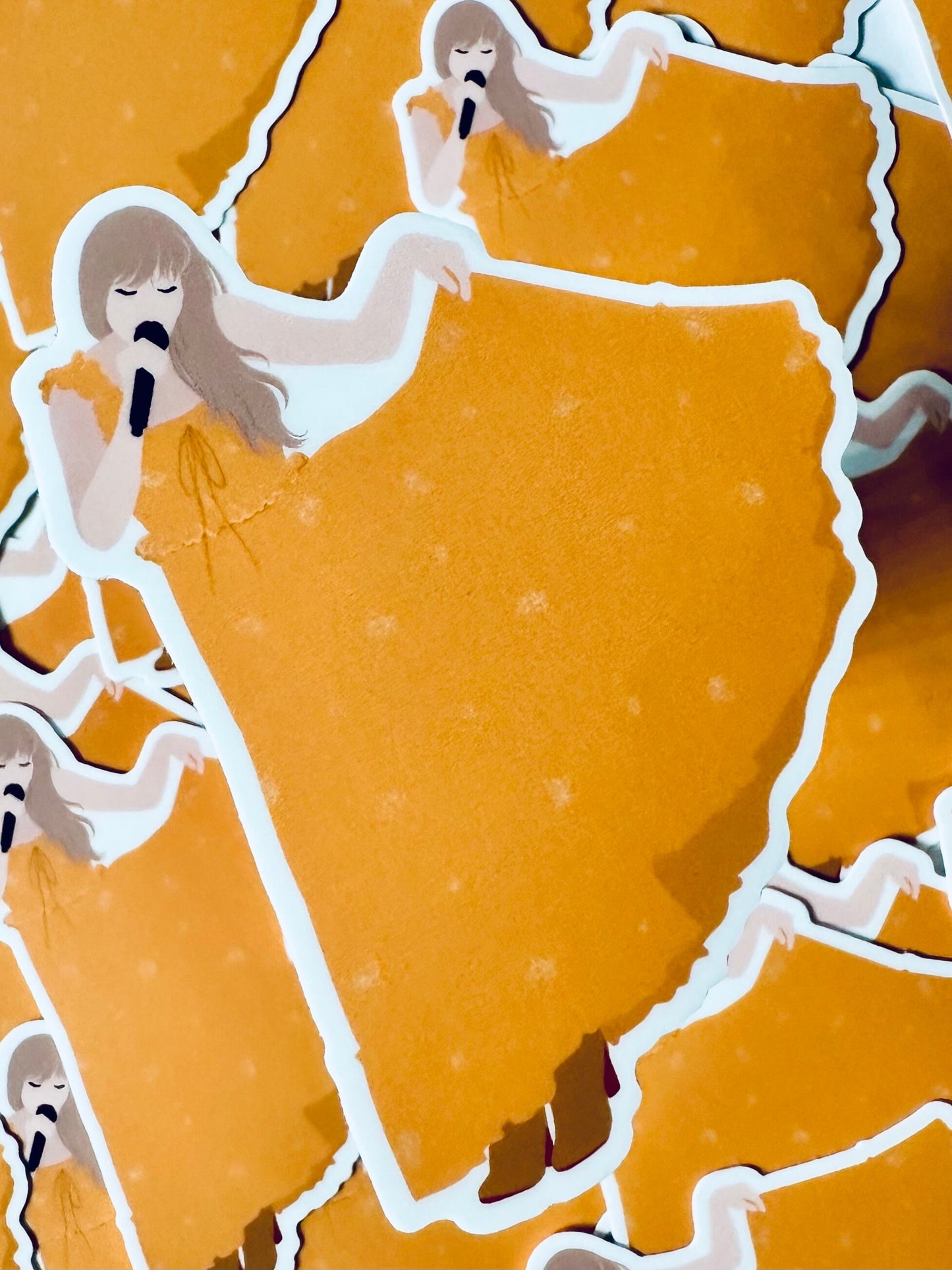 Evermore Eras Outfit, Orange Evermore Eras Dress, By the Eras Outfit Sticker, Eras Outfit Sticker, Swift Inspired Vinyl Sticker maedaymaedaymaeday
