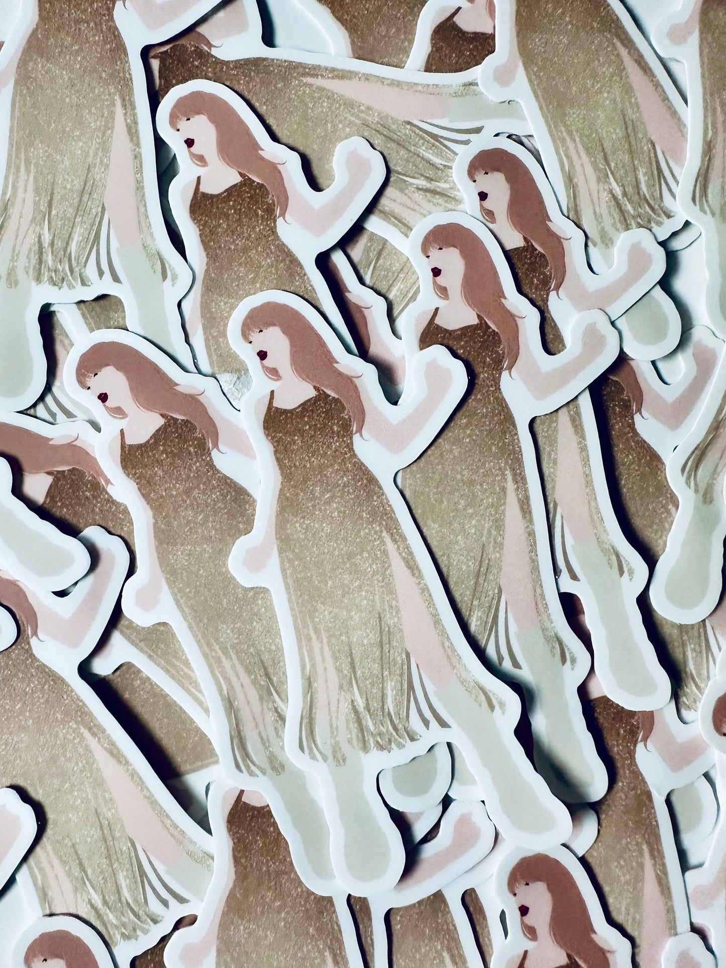 Fearless Eras Outfit, Ombre Gold Eras Dress, By the Eras Outfit Sticker, Eras Outfit Sticker, Swift Inspired Vinyl Sticker, Taylor Outfit maedaymaedaymaeday