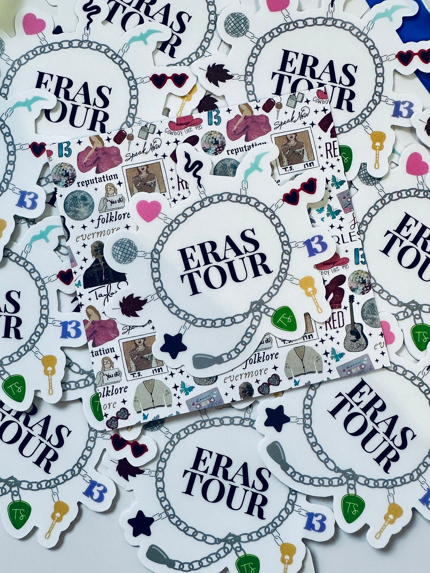 Swift Eras Inspired Friendship Bracelet, Eras Albums Friendship Bracelets, Eras Tour Inspired Sticker, Vinyl Sticker, 3" Laptop Sticker maedaymaedaymaeday