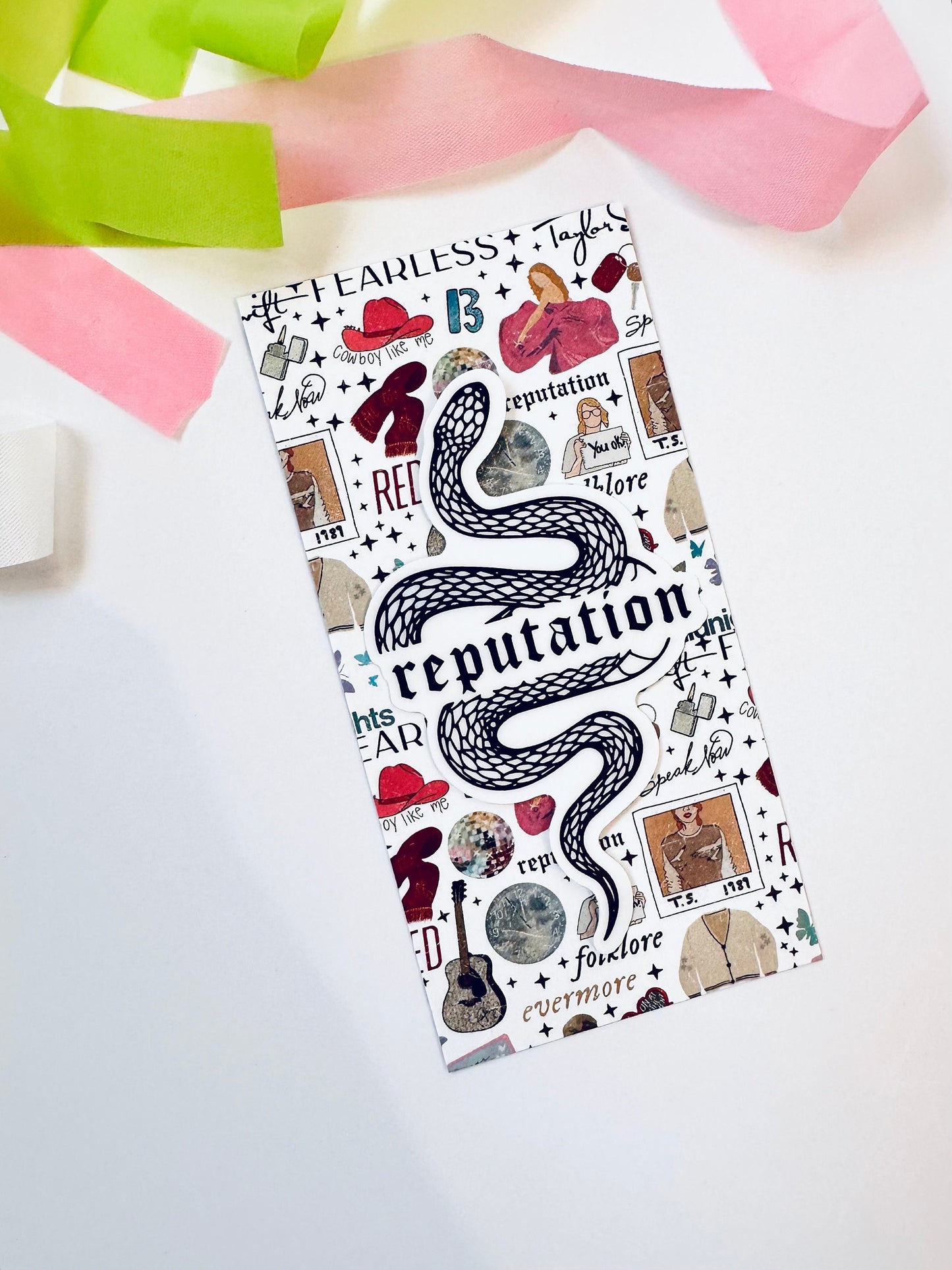 Swift Reputation Inspired Snake Sticker, Eras Accessories, Taylor Inspired Rep Sticker, Reputation Album maedaymaedaymaeday