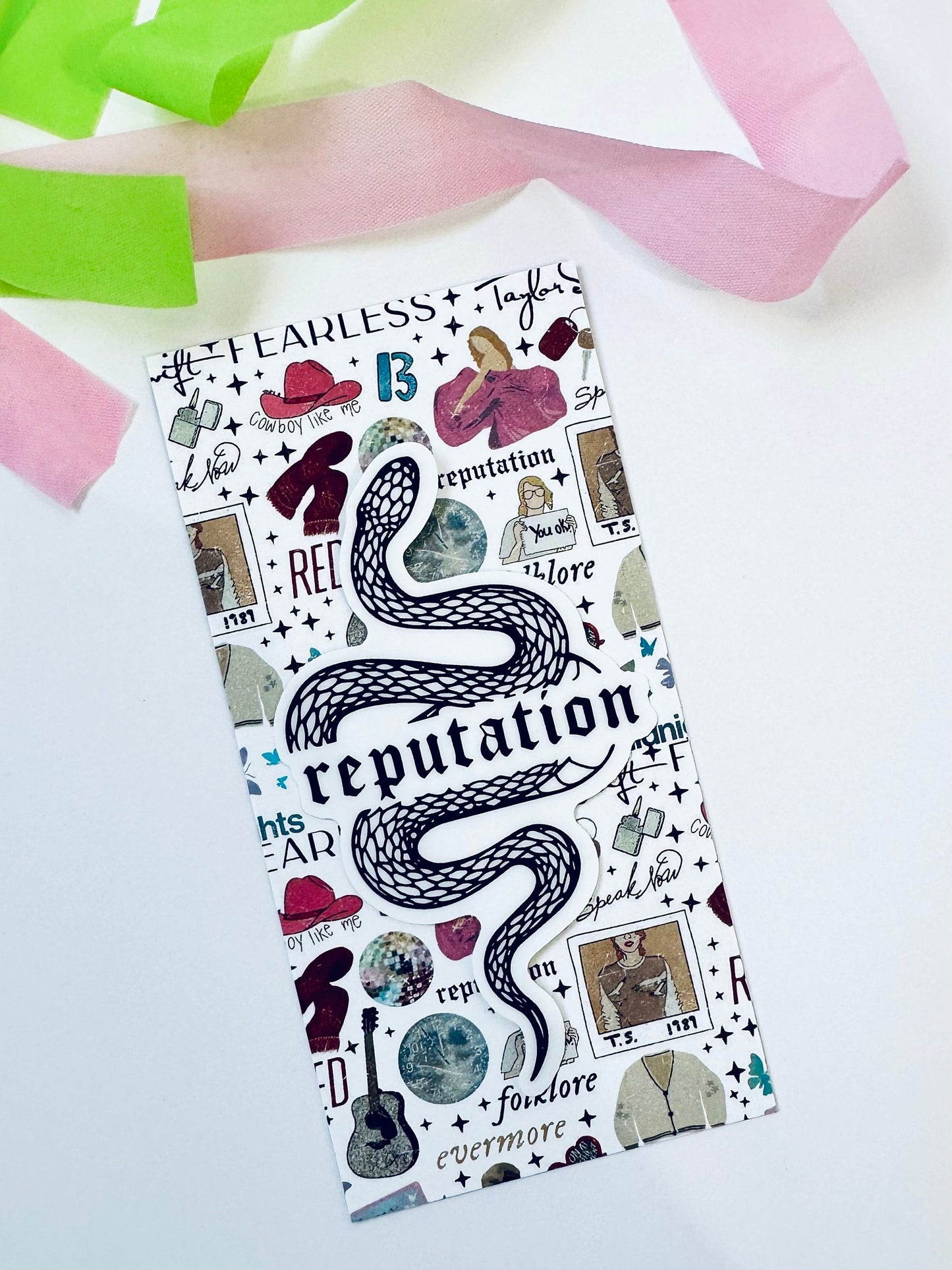 Swift Reputation Inspired Snake Sticker, Eras Accessories, Taylor Inspired Rep Sticker, Reputation Album maedaymaedaymaeday