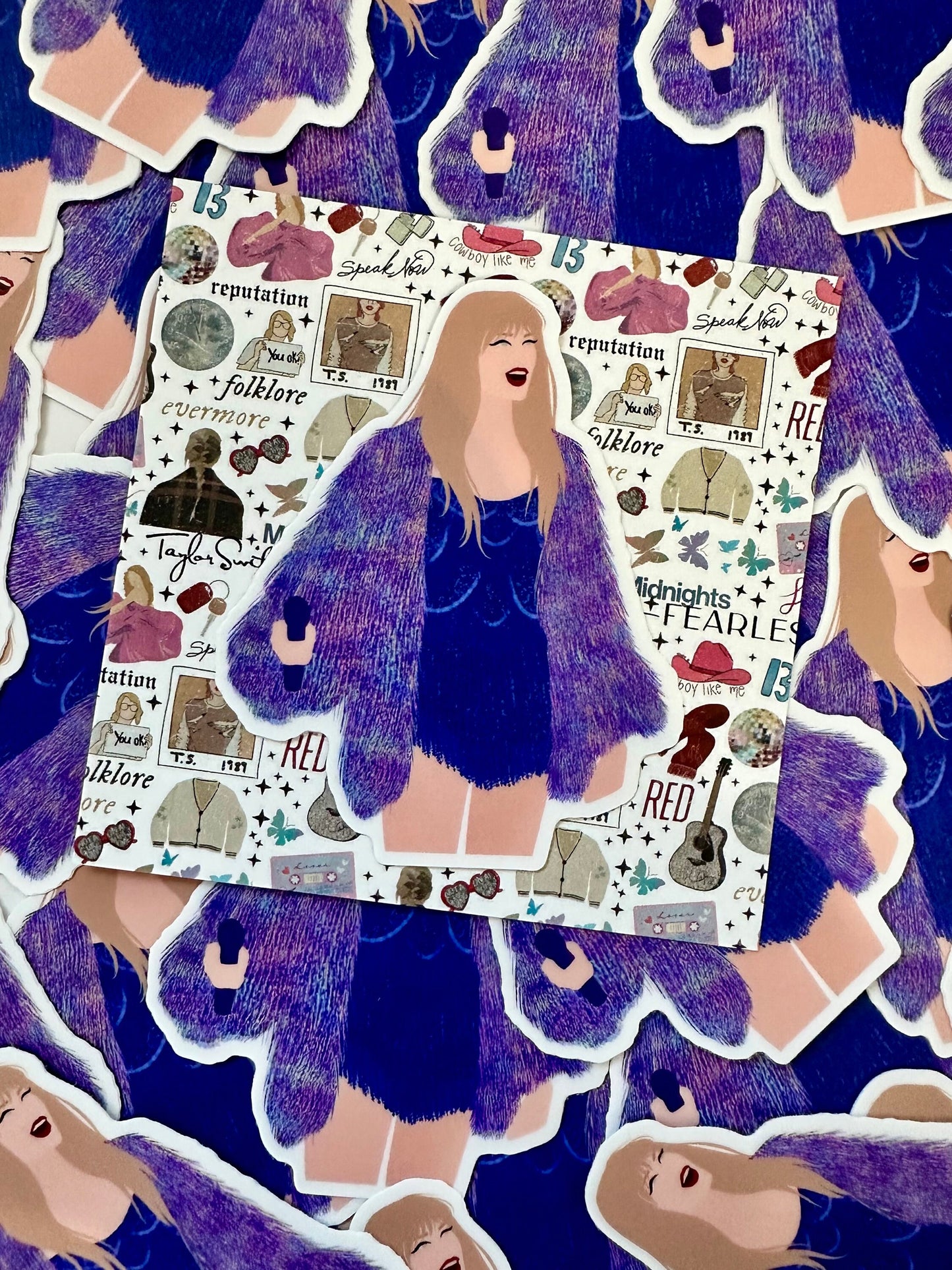 Multicolor Fringe Karma Jacket, Midnight Eras Outfit Sticker, By the Eras Outfit Sticker, Scalloped Midnights Swift Inspired Sticker maedaymaedaymaeday