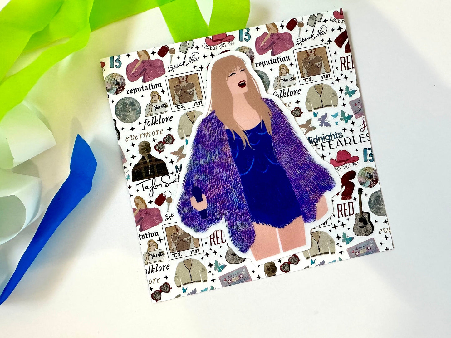 Multicolor Fringe Karma Jacket, Midnight Eras Outfit Sticker, By the Eras Outfit Sticker, Scalloped Midnights Swift Inspired Sticker maedaymaedaymaeday