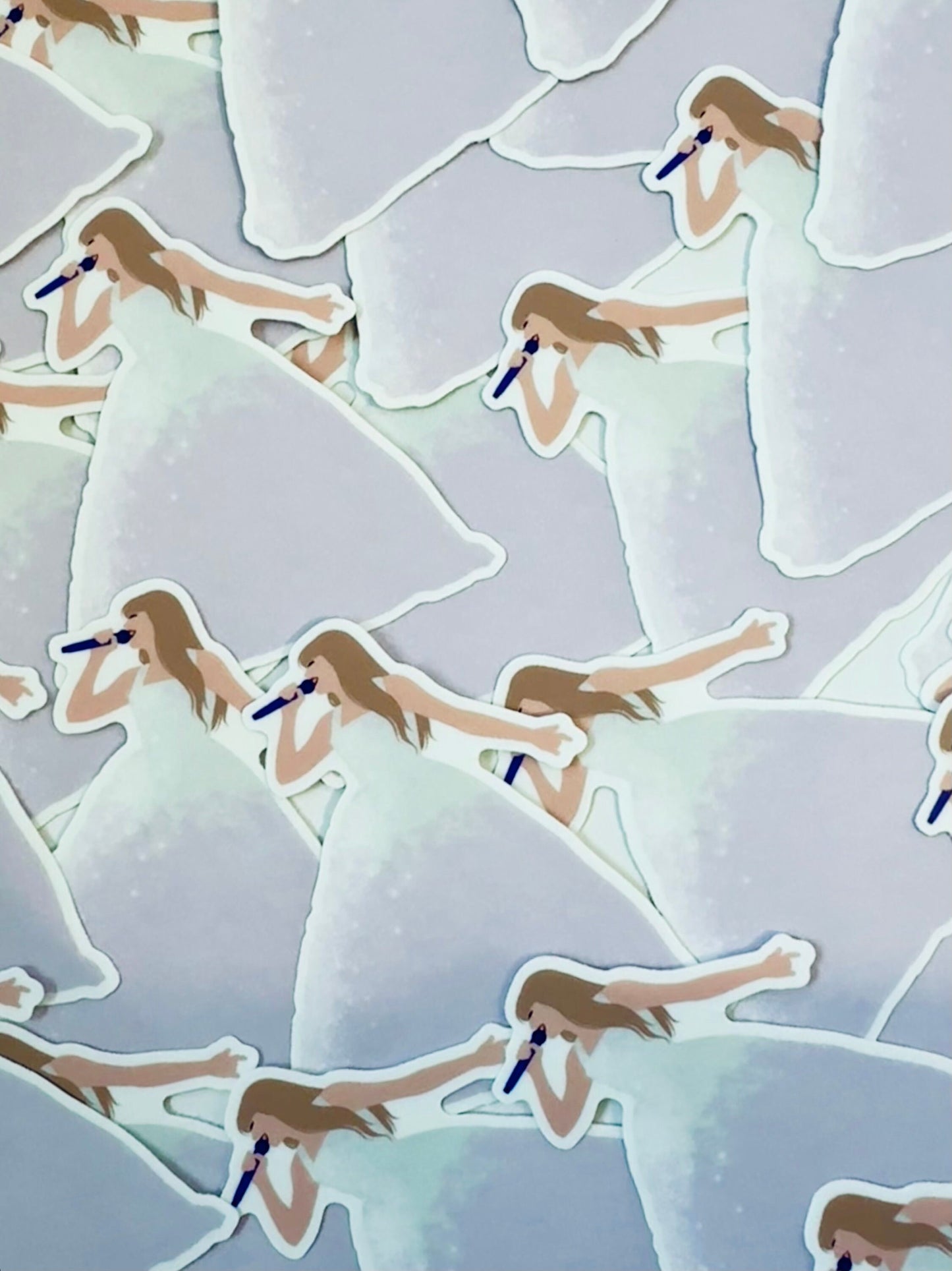Ombre Pale Pink Speak Now Eras Ballgown, Enchanted Pink Tulle Eras Dress, By the Eras Outfit Sticker, Taylor Swift Inspired Vinyl Sticker, maedaymaedaymaeday