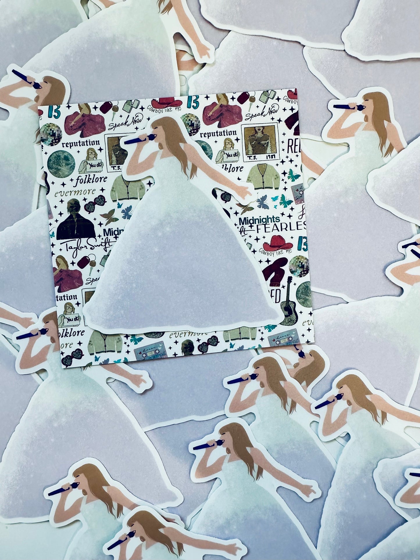 Ombre Pale Pink Speak Now Eras Ballgown, Enchanted Pink Tulle Eras Dress, By the Eras Outfit Sticker, Taylor Swift Inspired Vinyl Sticker, maedaymaedaymaeday