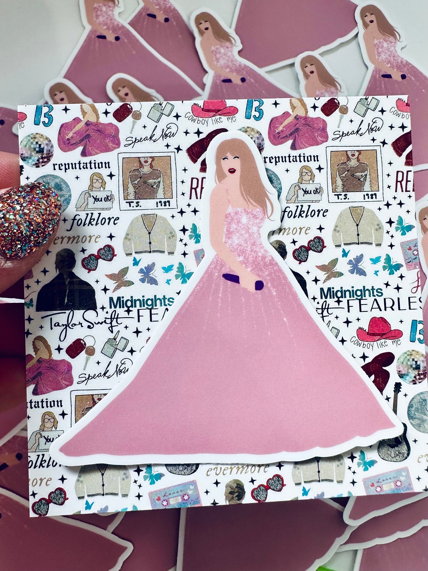 Pink Speak Now Eras Outfit, Enchanted Pink Ball Gown Eras Dress, By the Eras Outfit Sticker,Eras Outfit Swift Inspired Sticker, Swiftie Gift maedaymaedaymaeday