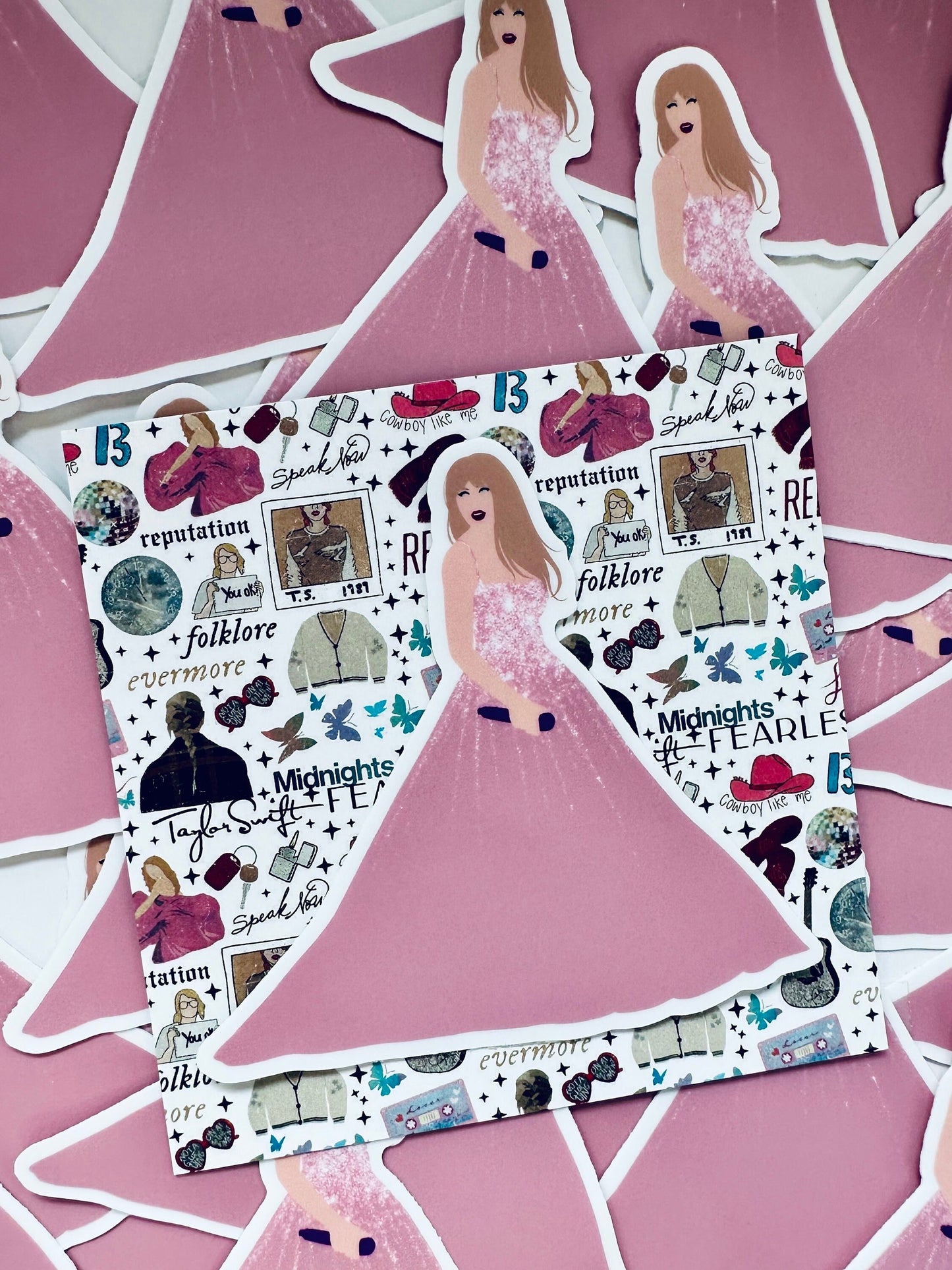 Pink Speak Now Eras Outfit, Enchanted Pink Ball Gown Eras Dress, By the Eras Outfit Sticker,Eras Outfit Swift Inspired Sticker, Swiftie Gift maedaymaedaymaeday