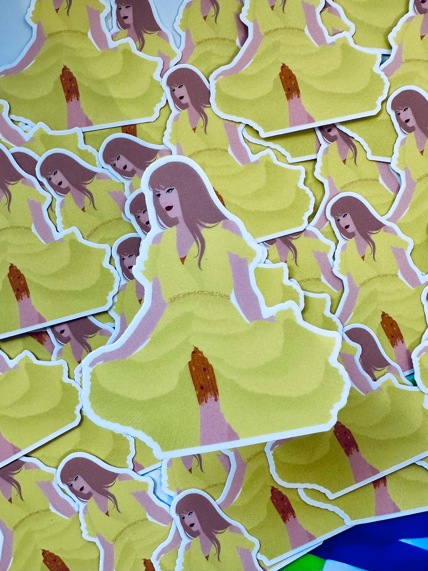Yellow Eras Tour Surprise Acoustic Set Eras Outfit, Yellow Cap Sleeve Eras Dress,By the Eras Outfit Sticker, Taylor Eras Outfit Sticker maedaymaedaymaeday