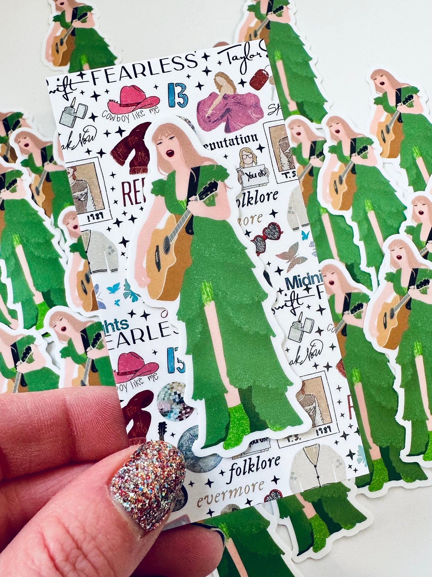 Green Eras Tour Surprise Acoustic Set Eras Outfit,Green Cap Sleeve Eras Dress,By the Eras Outfit Sticker,Taylor Eras Outfit Sticker, Swiftie maedaymaedaymaeday
