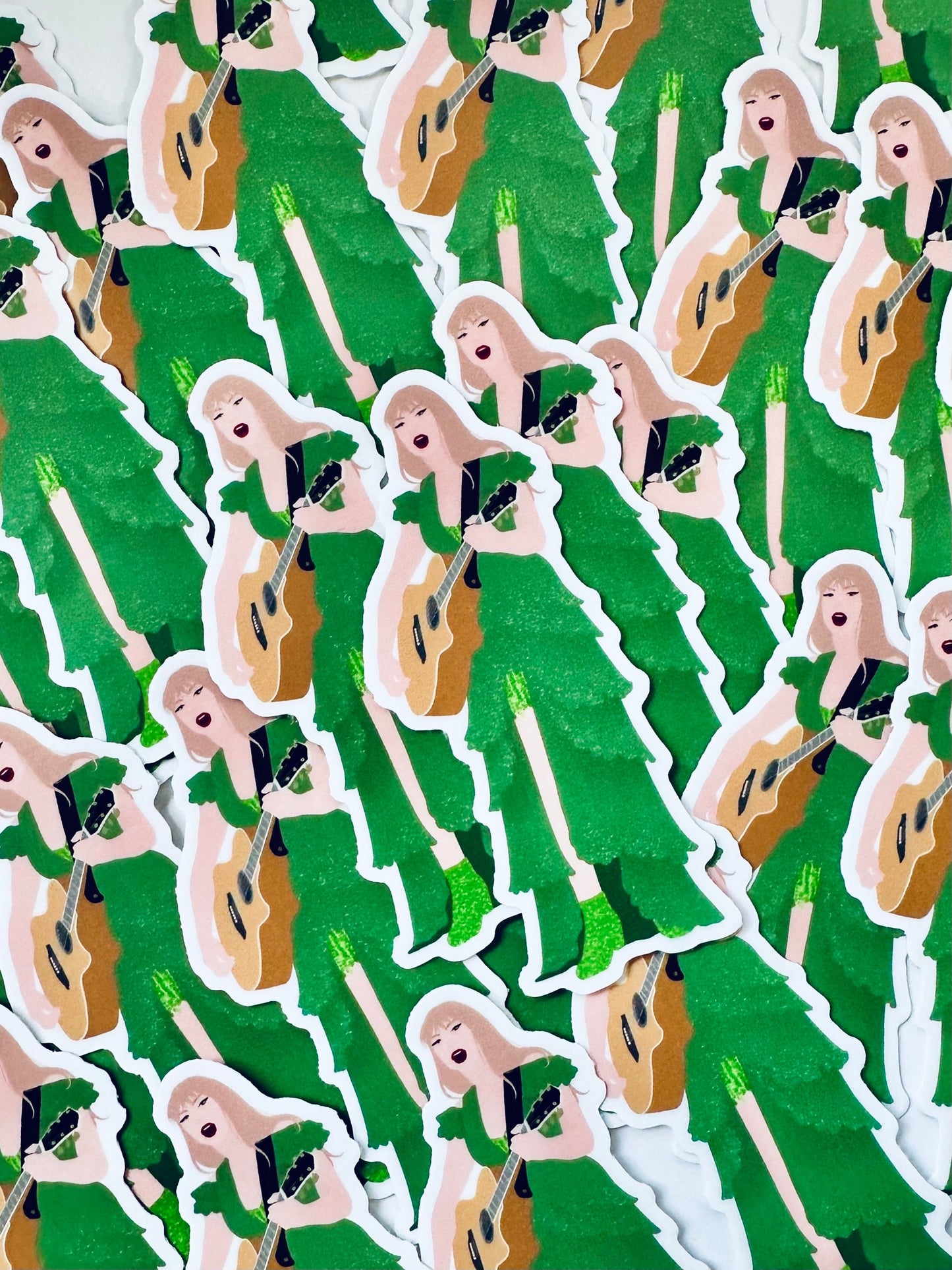 Green Eras Tour Surprise Acoustic Set Eras Outfit,Green Cap Sleeve Eras Dress,By the Eras Outfit Sticker,Taylor Eras Outfit Sticker, Swiftie maedaymaedaymaeday