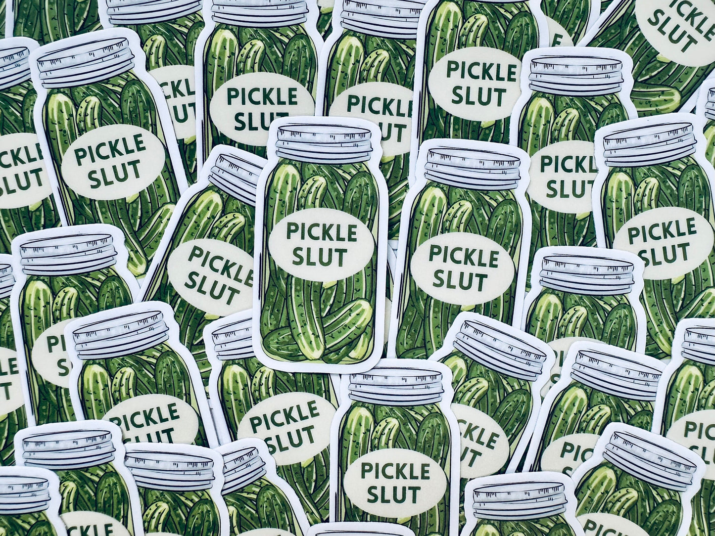 Pickle Slut Waterproof Sticker: Dill-icious Humor Gift maedaymaedaymaeday