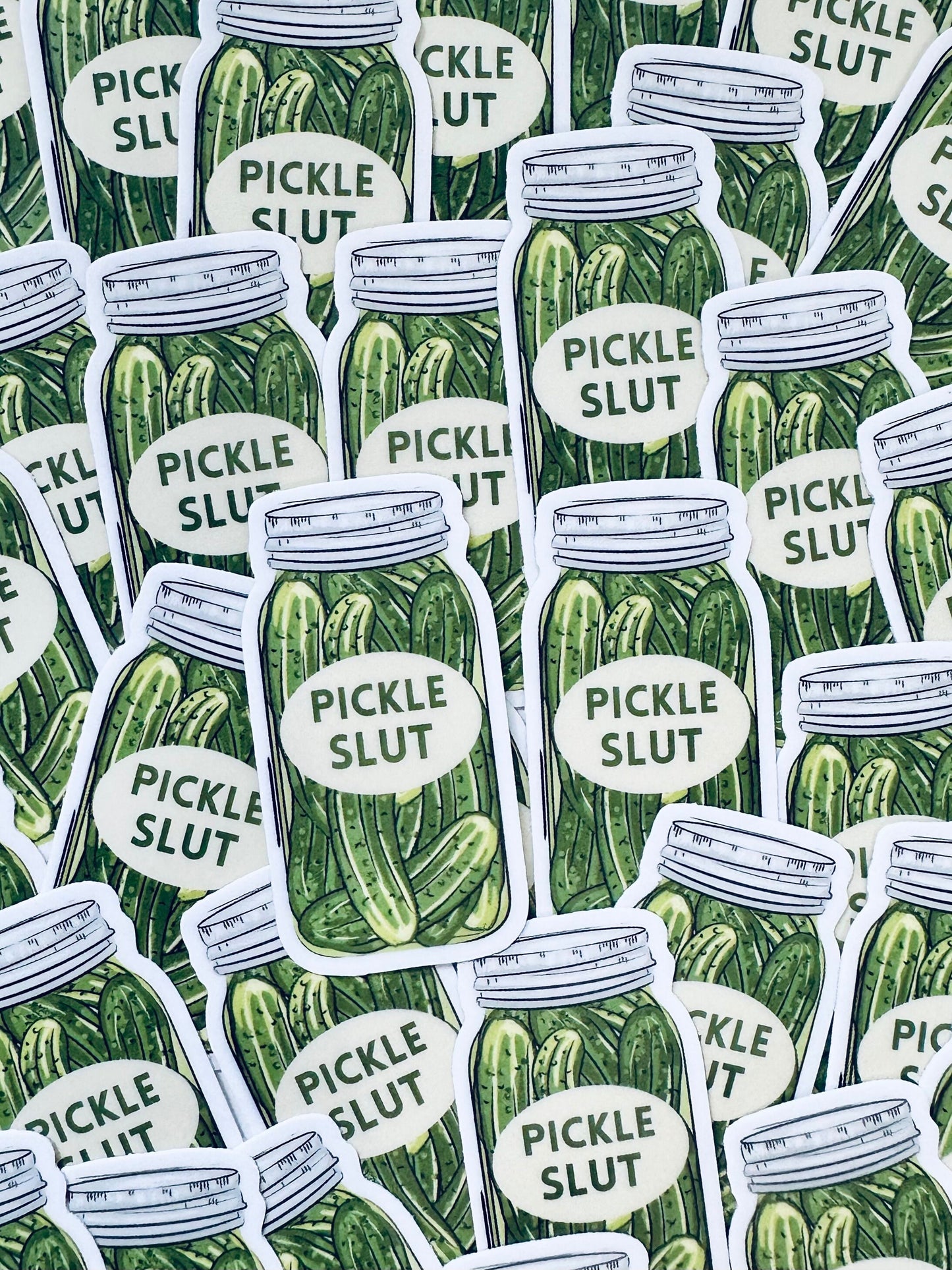 Pickle Slut Waterproof Sticker: Dill-icious Humor Gift maedaymaedaymaeday