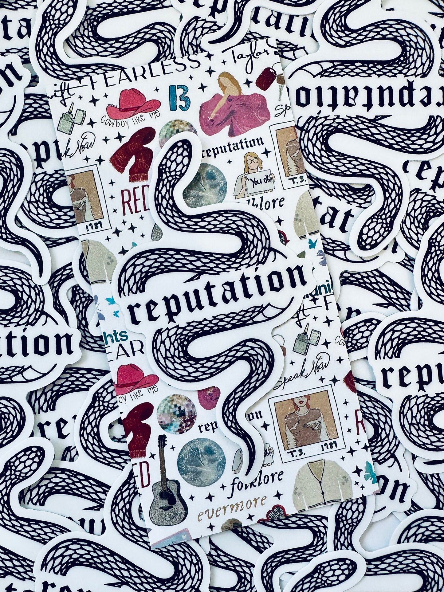Swift Reputation Inspired Snake Sticker, Eras Accessories, Taylor Inspired Rep Sticker, Reputation Album maedaymaedaymaeday