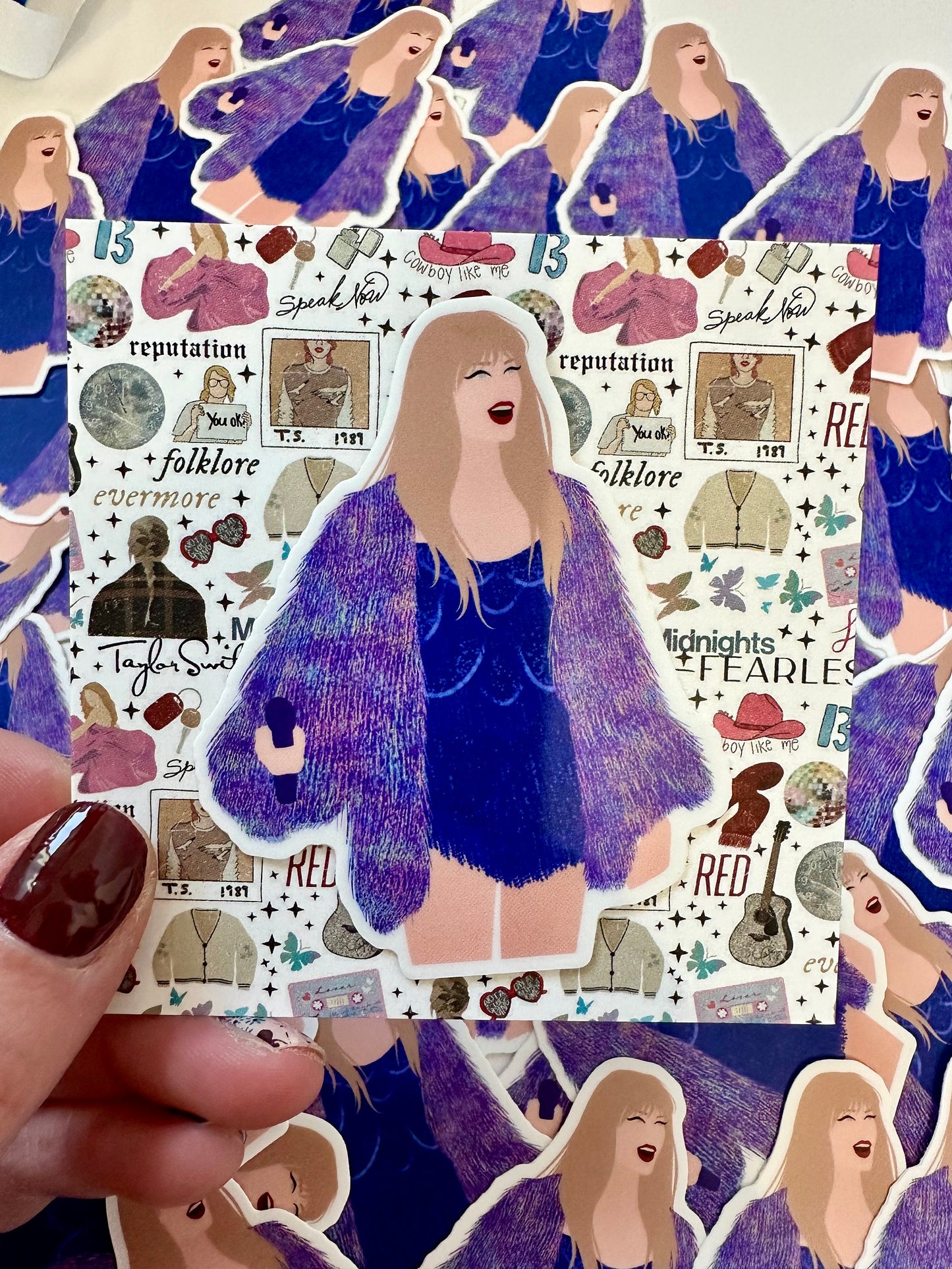 Multicolor Fringe Karma Jacket, Midnight Eras Outfit Sticker, By the Eras Outfit Sticker, Scalloped Midnights Swift Inspired Sticker maedaymaedaymaeday