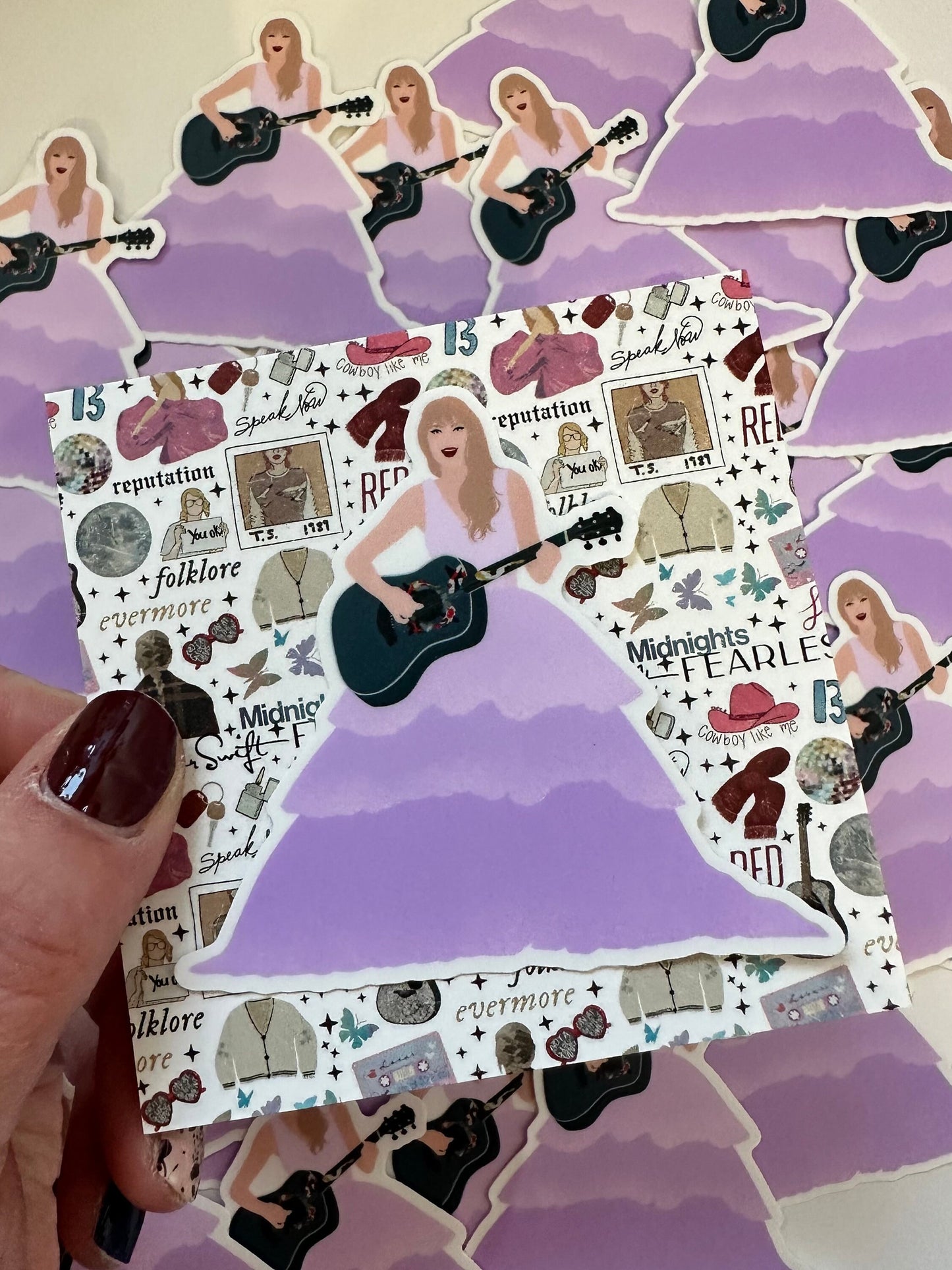 Purple Tiered Speak Now Eras Outfit, Enchanted Purple Cupcake Eras Dress, By the Eras Outfit Sticker, Eras Outfit Swift Inspired Sticker maedaymaedaymaeday