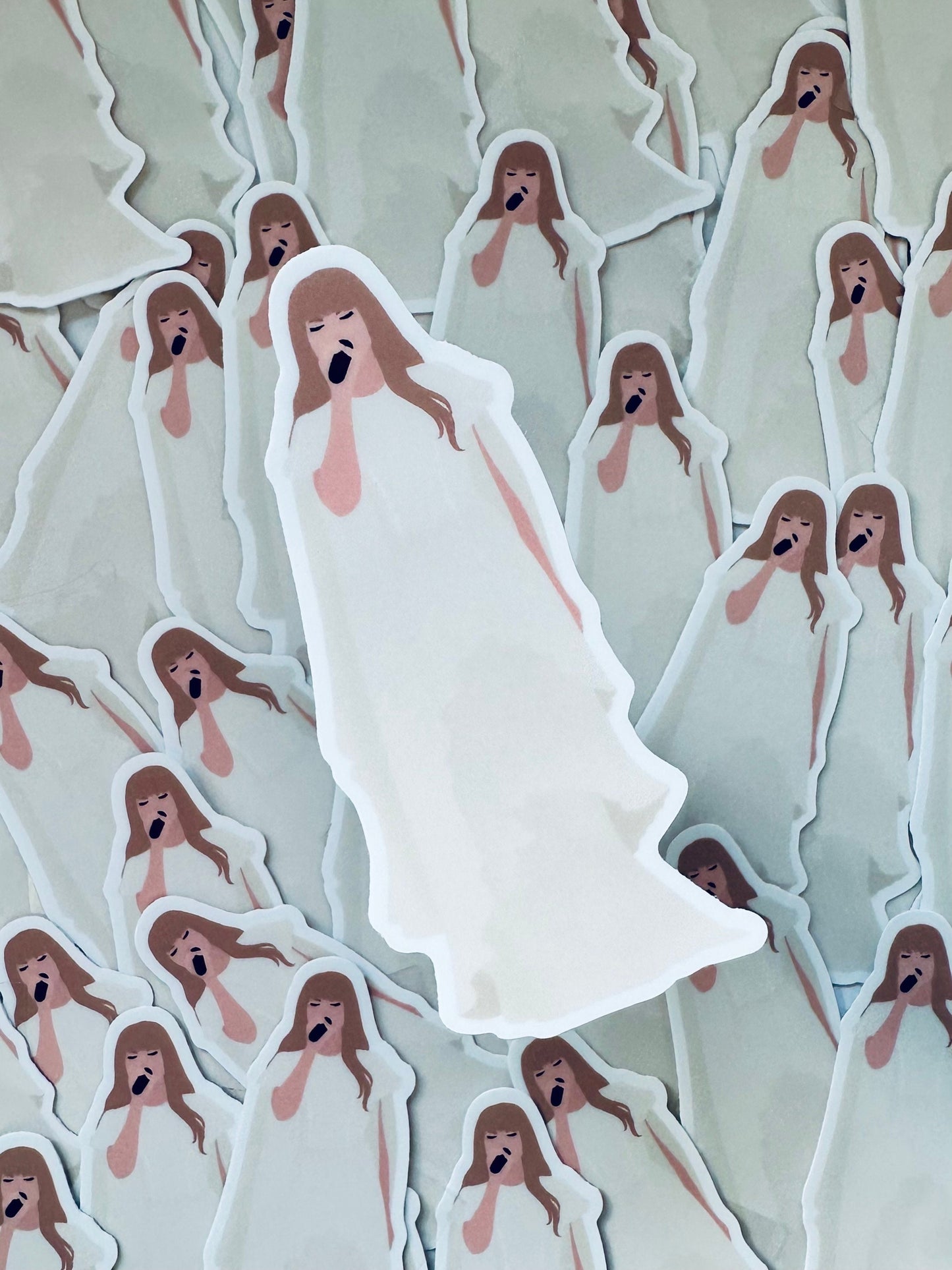 Folklore Eras Outfit Sticker, Lace and Cream Folklore Dress, By the Eras Outfit Sticker, Eras Outfit Sticker, Swift Inspired Vinyl Sticker maedaymaedaymaeday