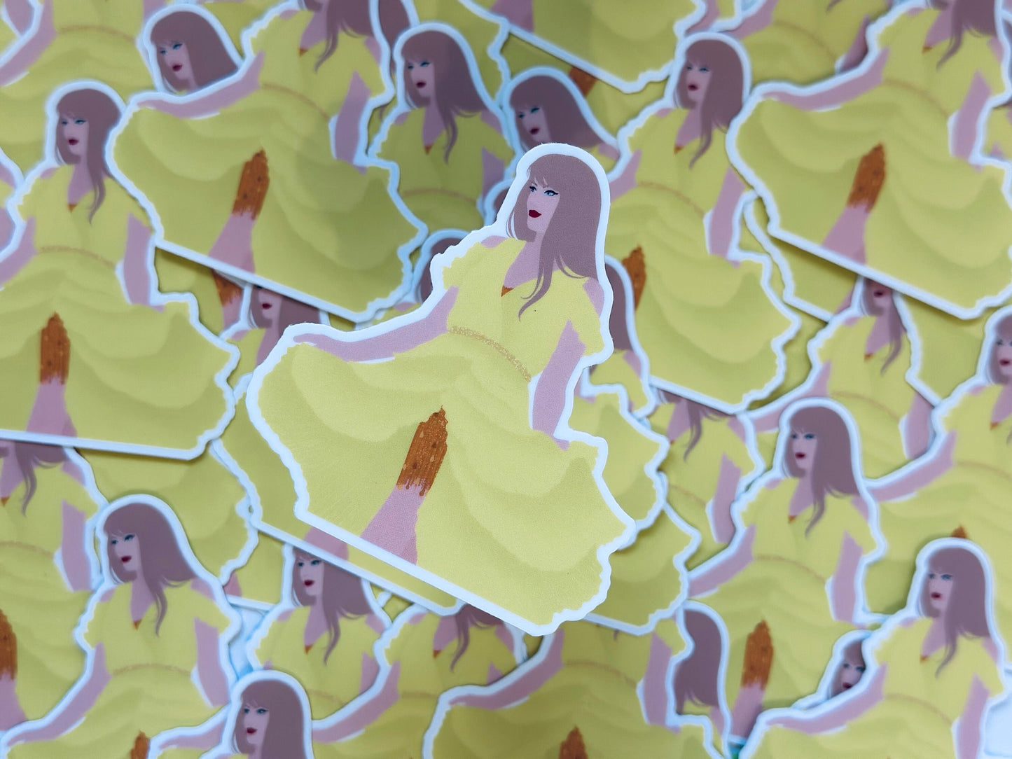 Yellow Eras Tour Surprise Acoustic Set Eras Outfit, Yellow Cap Sleeve Eras Dress,By the Eras Outfit Sticker, Taylor Eras Outfit Sticker maedaymaedaymaeday
