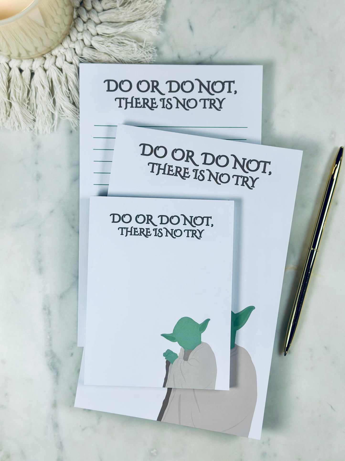 Do or Do Not Half Letter, 50 Pages of Galactic Determination Notepad/To-Do List