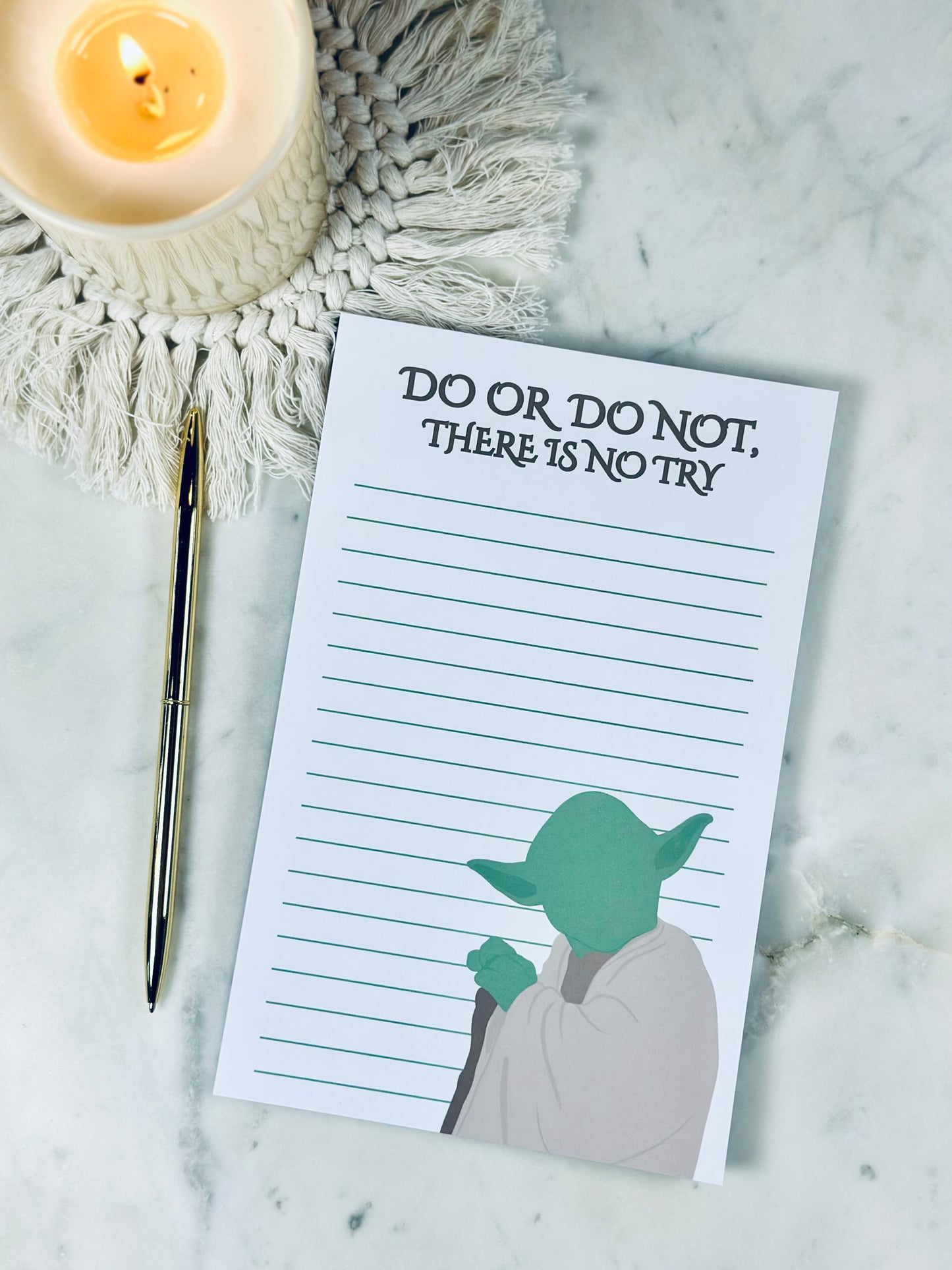 Do or Do Not Half Letter, 50 Pages of Galactic Determination Notepad/To-Do List