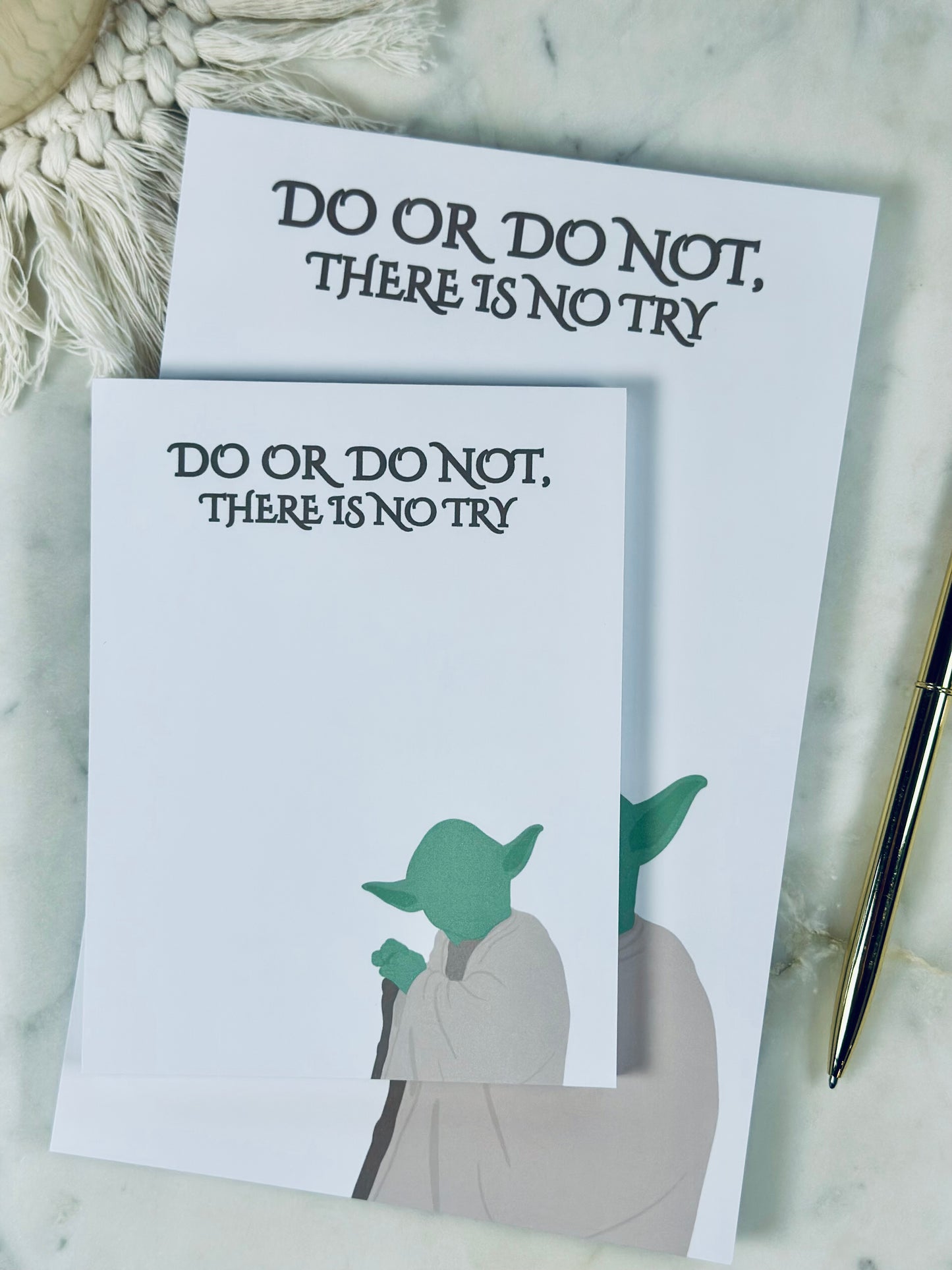 Do or Do Not Half Letter, 50 Pages of Galactic Determination Notepad/To-Do List