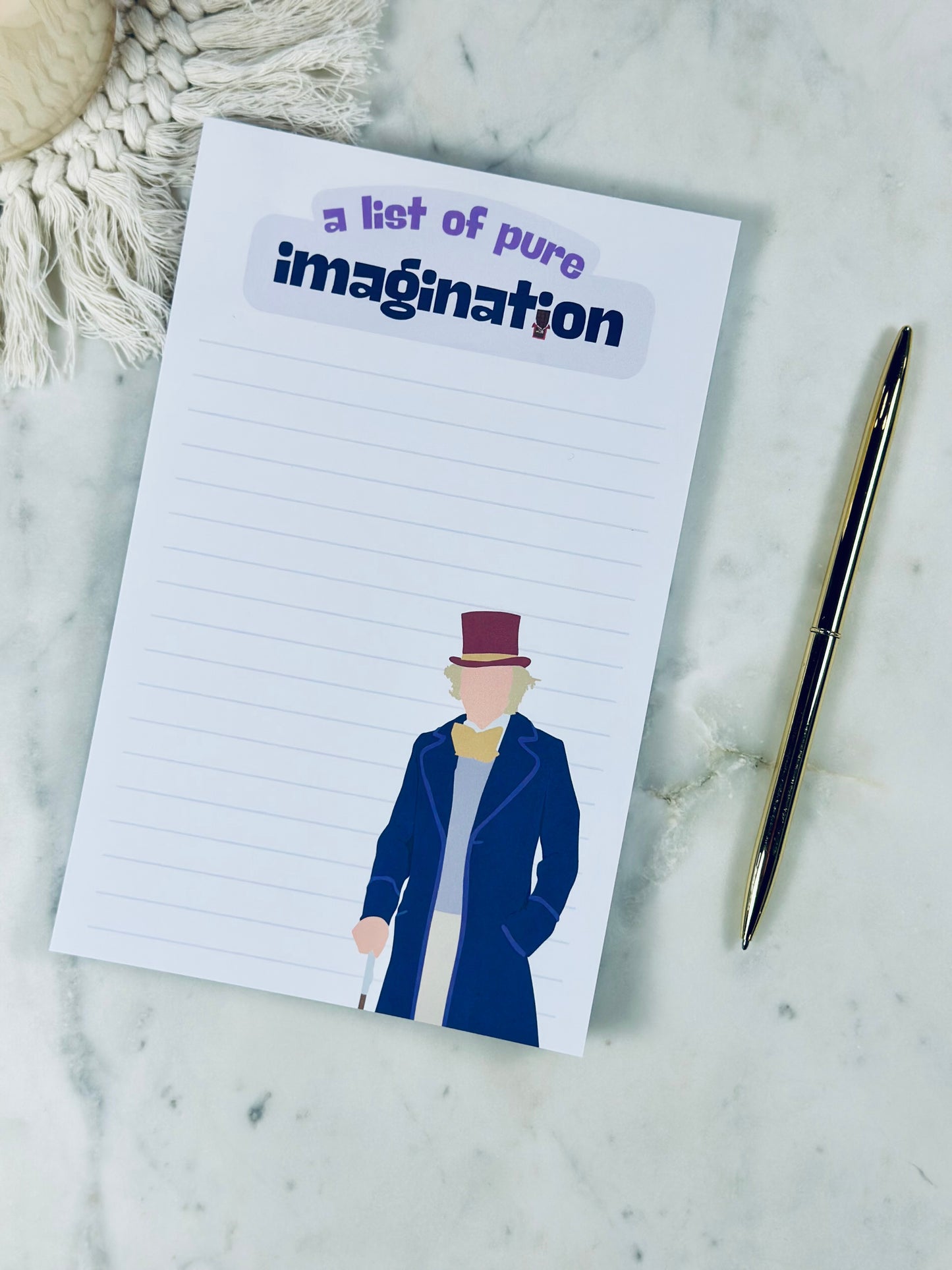 A List of Pure Imagination" Notepad/To-Do List – 50 Pages of Whimsical Wonder