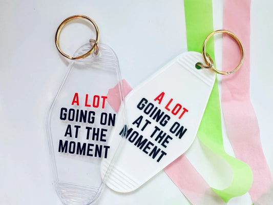 A Lot Going On at the Moment Retro Vintage Motel Keychain, Cute Retro Hotel Keychain maedaymaedaymaeday