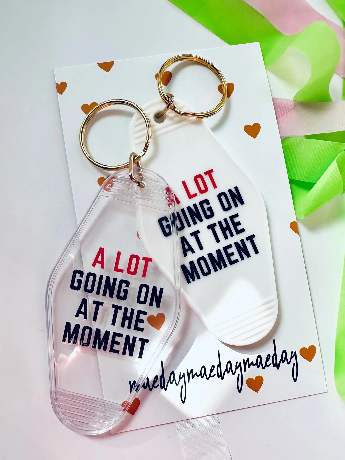 A Lot Going On at the Moment Retro Vintage Motel Keychain, Cute Retro Hotel Keychain maedaymaedaymaeday