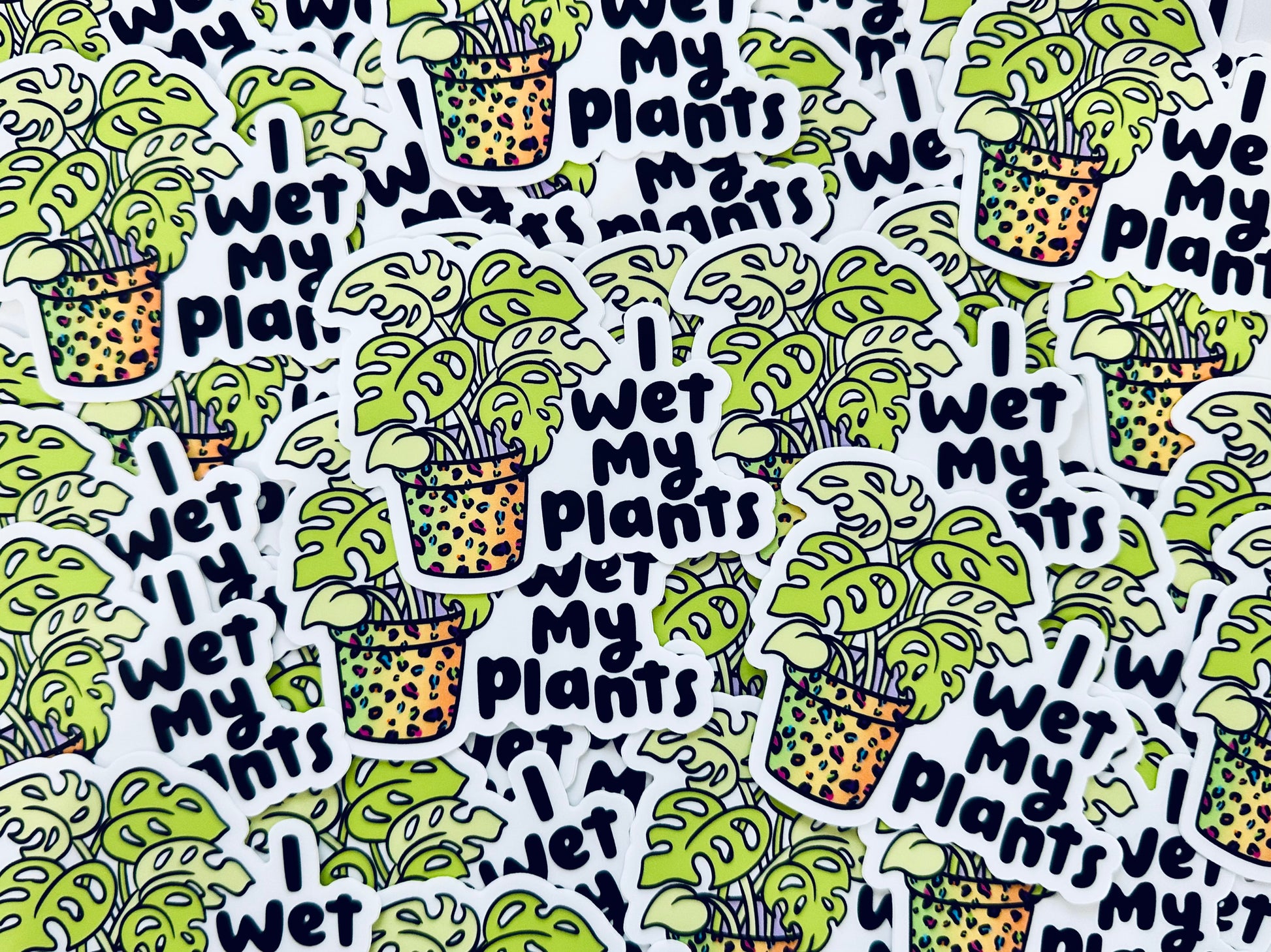 I wet my plants Sticker, Mental Health Sticker, Trendy Sticker for Kindle, Laptop, Best Selling Permanent Sticker maedaymaedaymaeday