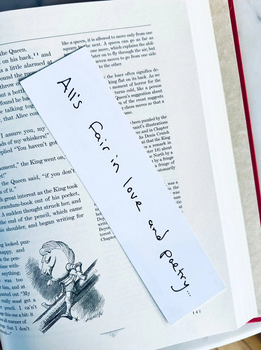 All's is Fair in Love and Poetry Bookmark, The Tortured Poets Department Inspired Bookmark, TTPD Bookmark maedaymaedaymaeday