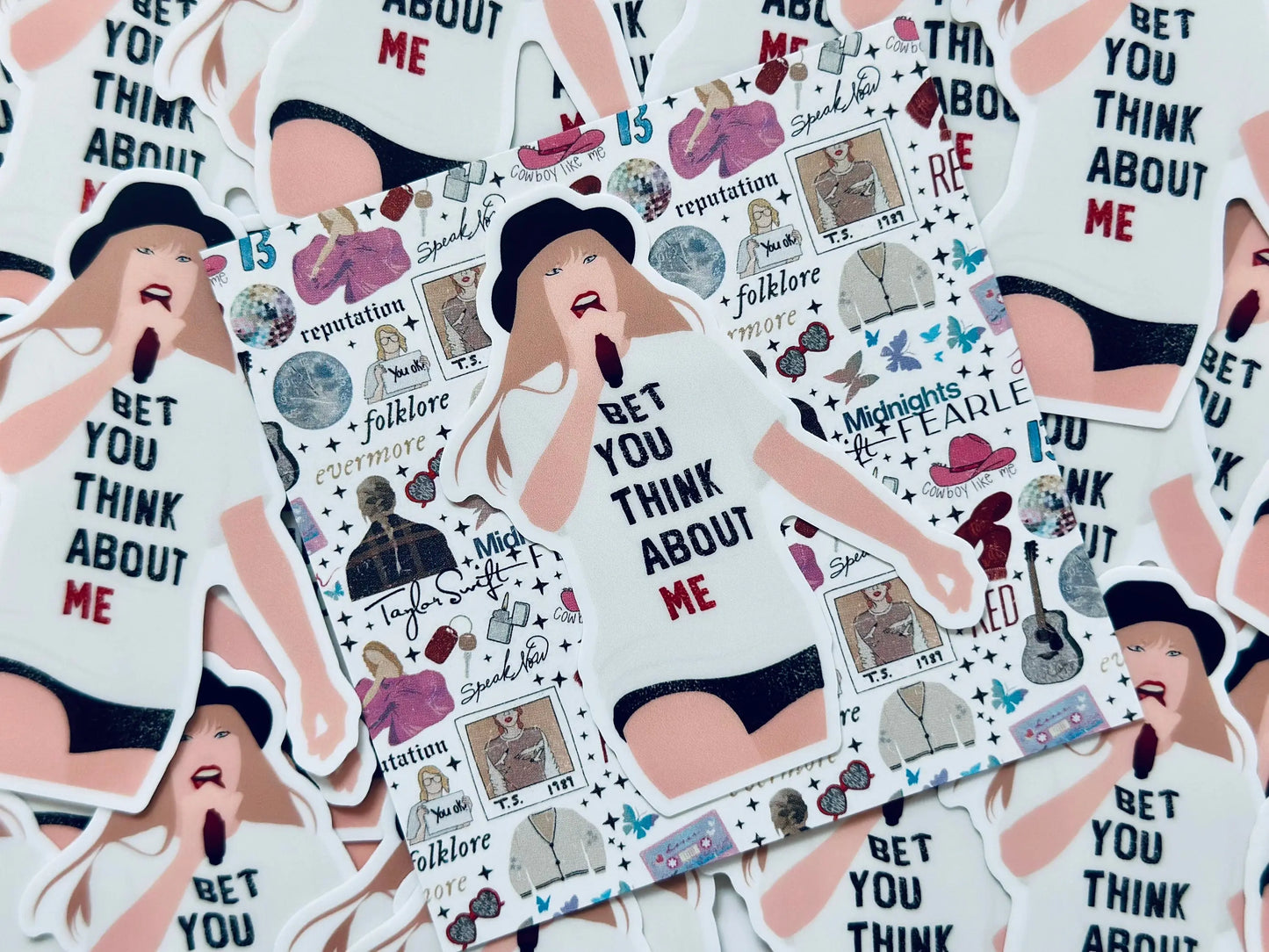 Bet you Think About Me Red Eras Outfit Sticker, Feeling 22, By the Eras Outfit Sticker, Eras Outfit Sticker, Swift Inspired Vinyl Sticker maedaymaedaymaeday