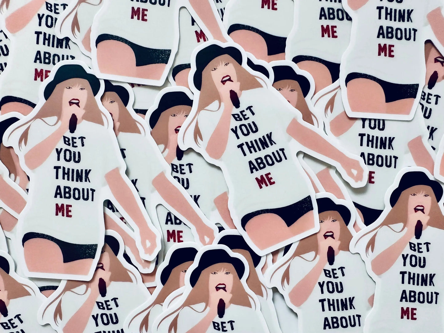 Bet you Think About Me Red Eras Outfit Sticker, Feeling 22, By the Eras Outfit Sticker, Eras Outfit Sticker, Swift Inspired Vinyl Sticker maedaymaedaymaeday