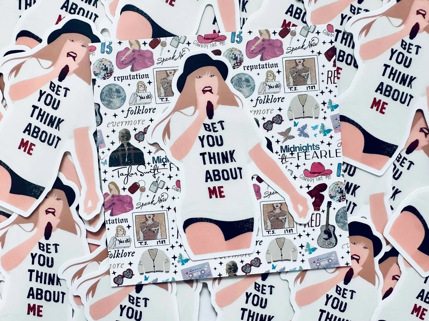 Bet you Think About Me Red Eras Outfit Sticker, Feeling 22, By the Eras Outfit Sticker, Eras Outfit Sticker, Swift Inspired Vinyl Sticker maedaymaedaymaeday