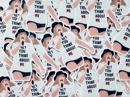 Bet you Think About Me Red Eras Outfit Sticker, Feeling 22, By the Eras Outfit Sticker, Eras Outfit Sticker, Swift Inspired Vinyl Sticker maedaymaedaymaeday