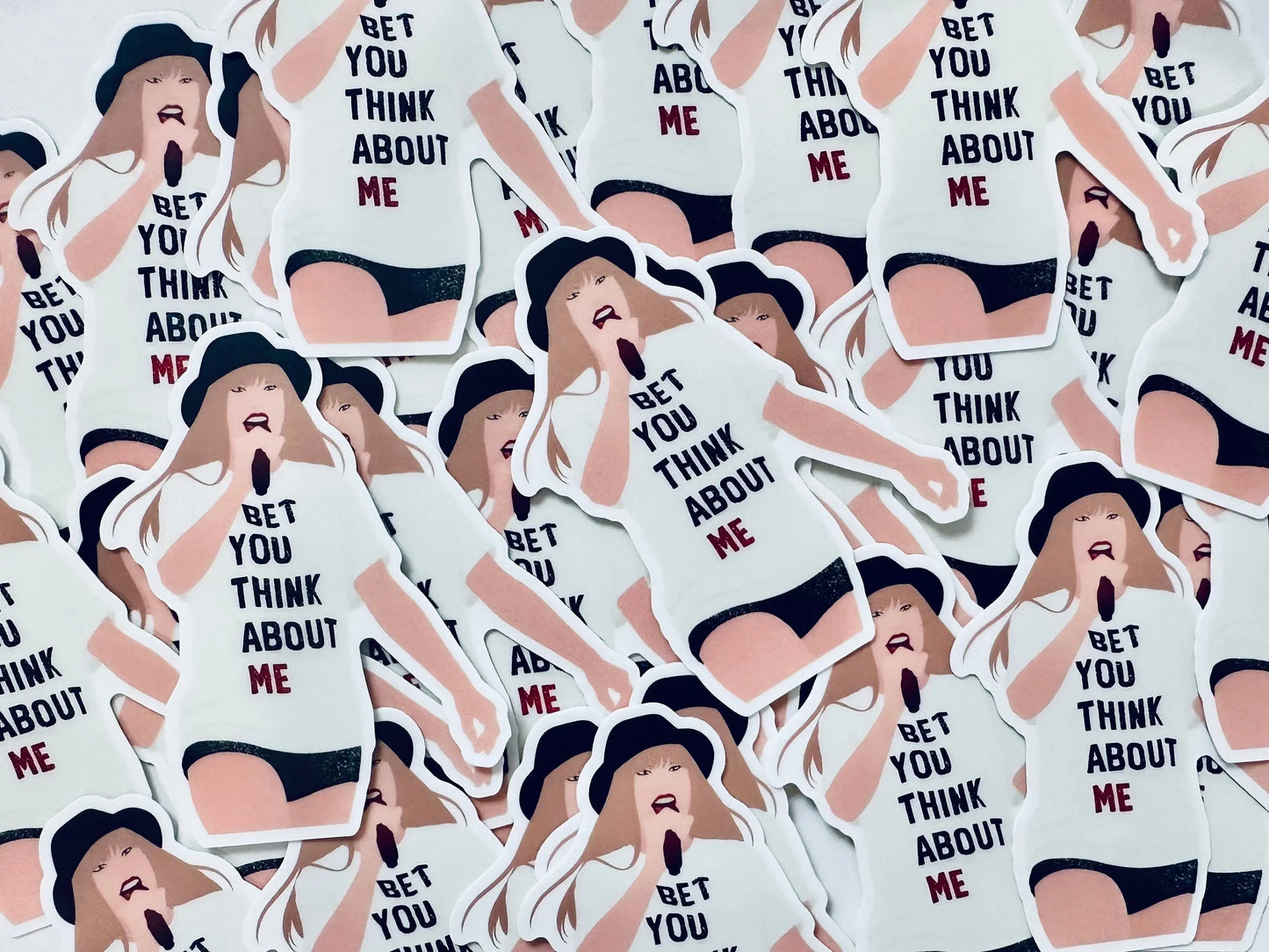 Bet you Think About Me Red Eras Outfit Sticker, Feeling 22, By the Eras Outfit Sticker, Eras Outfit Sticker, Swift Inspired Vinyl Sticker maedaymaedaymaeday