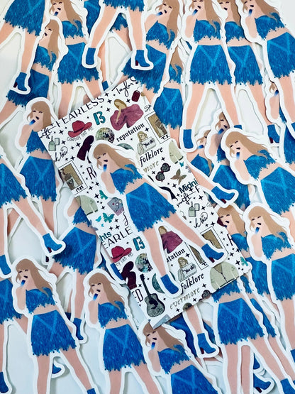 Blue 1989 Eras Outfit Sticker, Shake it Off Sticker, By the Eras Outfit Sticker, Eras Outfit Sticker,Swift Inspired Vinyl Sticker, Taylors maedaymaedaymaeday