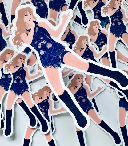 Blue Cutout Midnights Eras Bodysuit Sticker, Midnights Eras Outfit Sticker - maedaymaedaymaeday