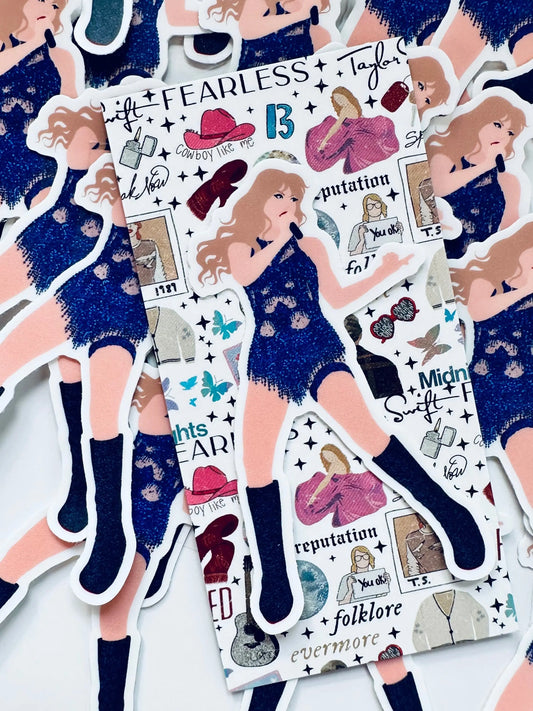 Blue Cutout Midnights Eras Bodysuit Sticker, Midnights Sticker,By the Eras Outfit Sticker,Eras Outfit Sticker,Swift Inspired Swiftie Sticker maedaymaedaymaeday