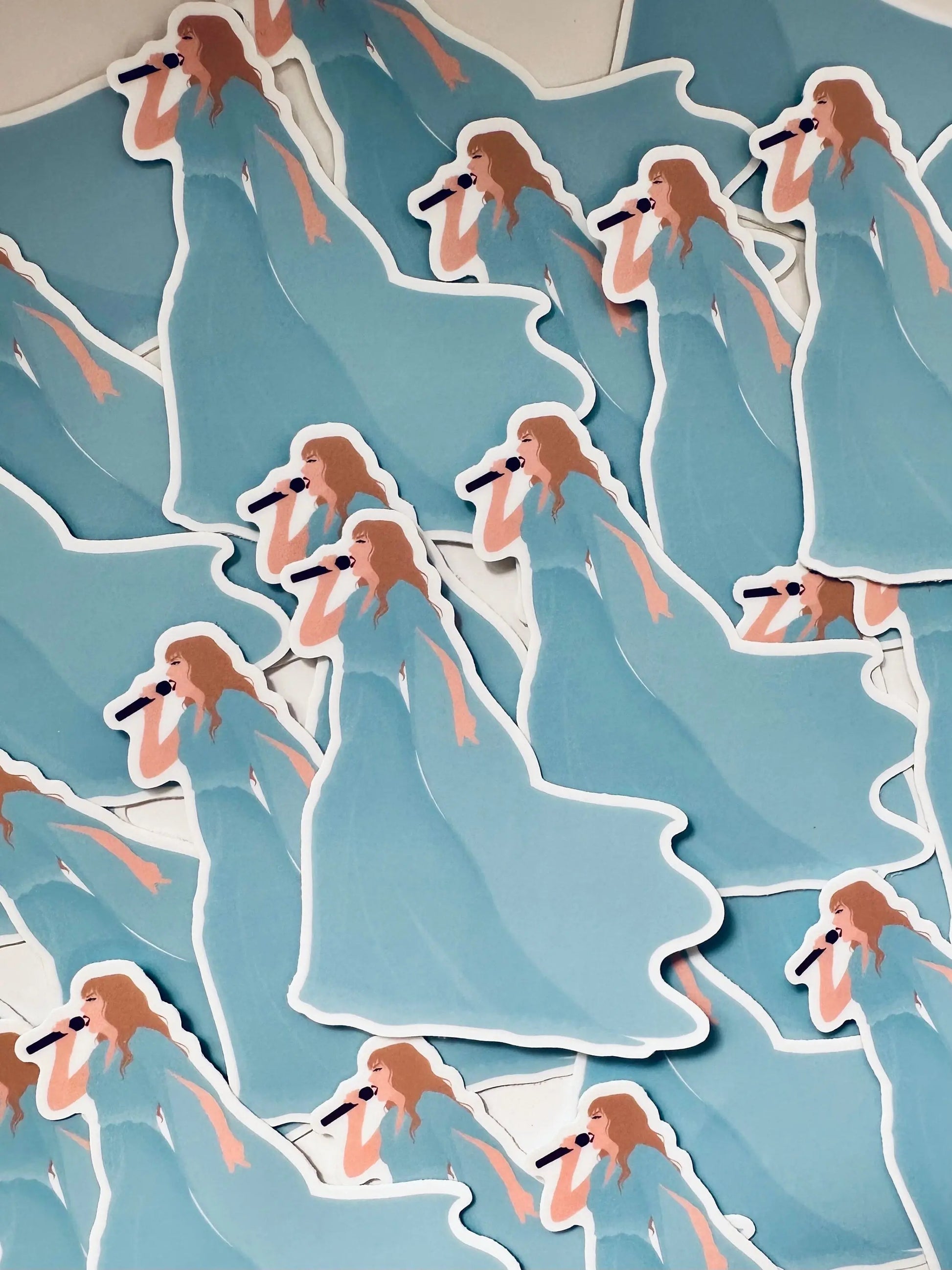Blue Folklorish Eras Outfit Sticker Blue Folklorish Eras Outfit Sticker
