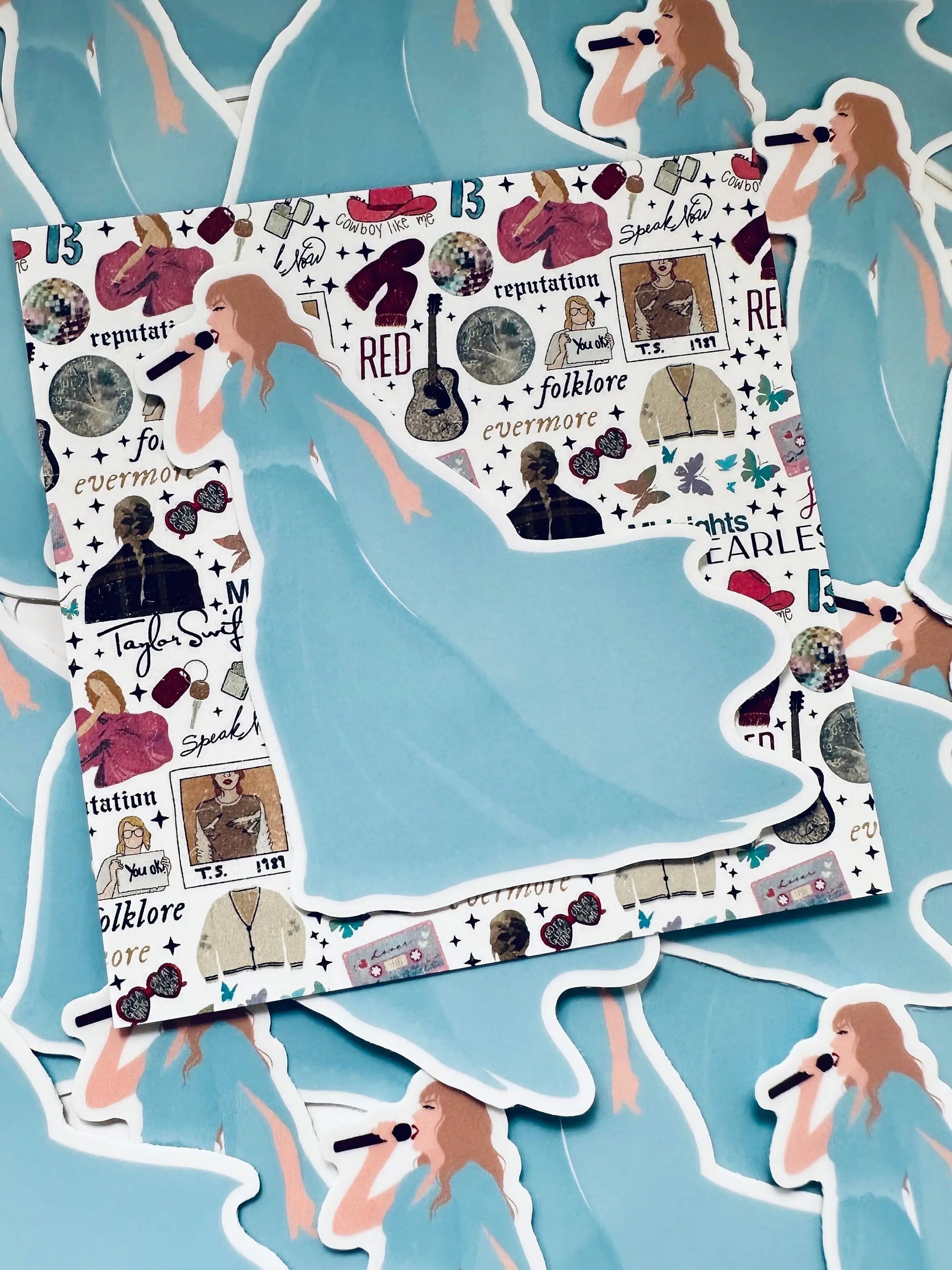 Blue Folklorish Eras Outfit Sticker Blue Folklorish Eras Outfit Sticker