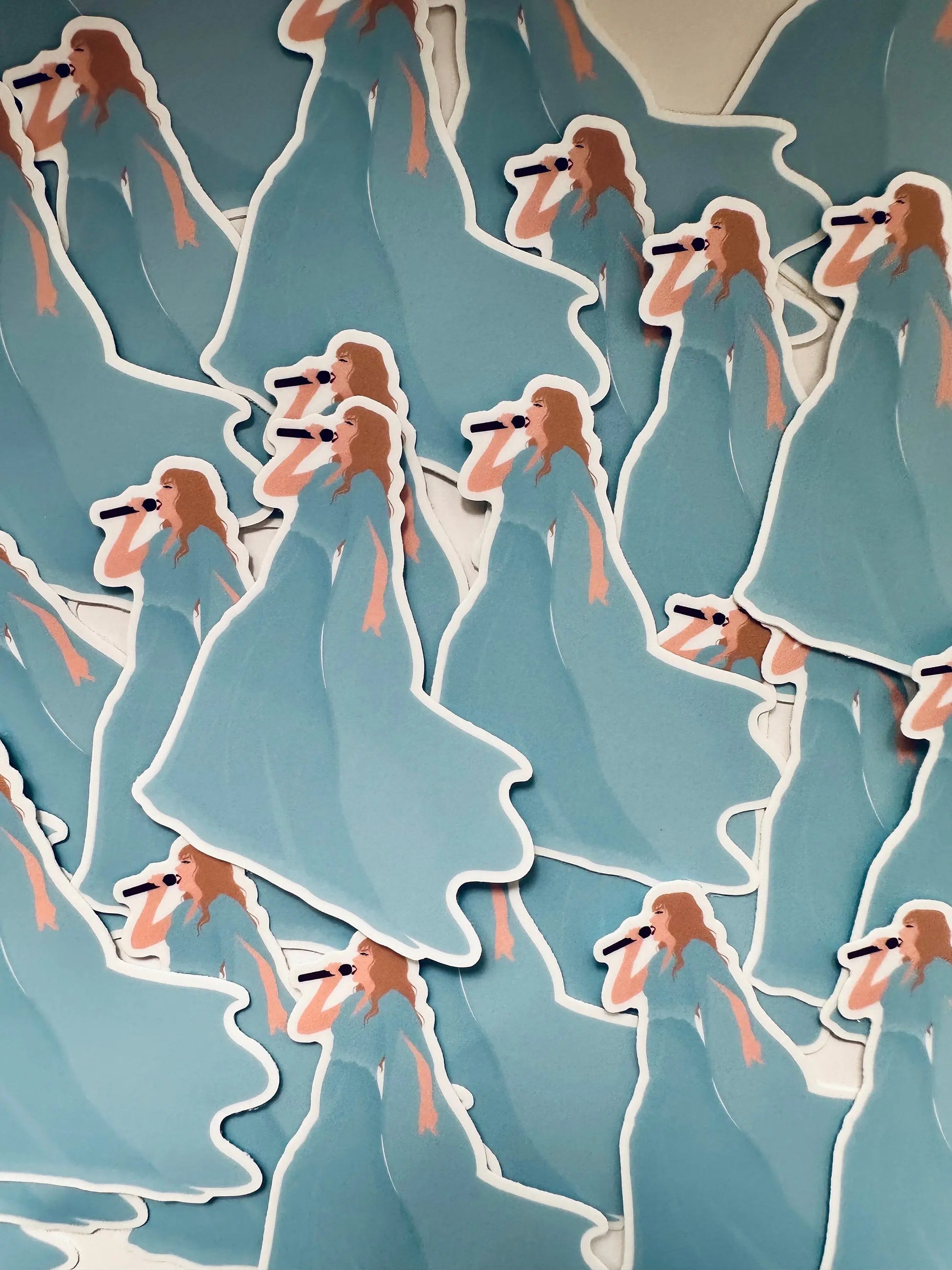 Blue Folklore Eras Outfit Sticker, Blue Folklore Dress, By the Eras Outfit Sticker, Eras Outfit Sticker, Swift Inspired Vinyl Sticker maedaymaedaymaeday